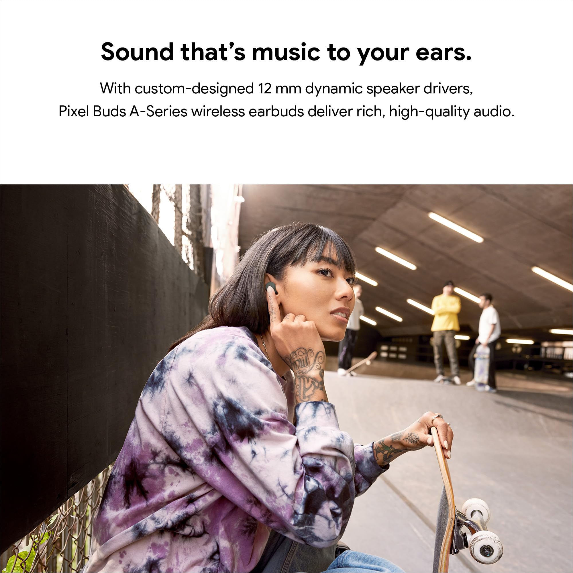 Google Pixel Buds A-Series Wireless Bluetooth Earbuds - Dark Olive Green, Noise Isolating, Hands-Free Calls, Long Battery Life - Perfect for Workouts, Commuting & Travel