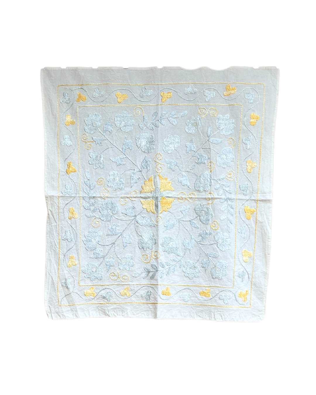 Extra Small Suzani 03 - Handmade Cotton Pillow Cover with Traditional Embroidery | Perfect for Boho Home Decor, Throw Pillows & Bedroom Accents