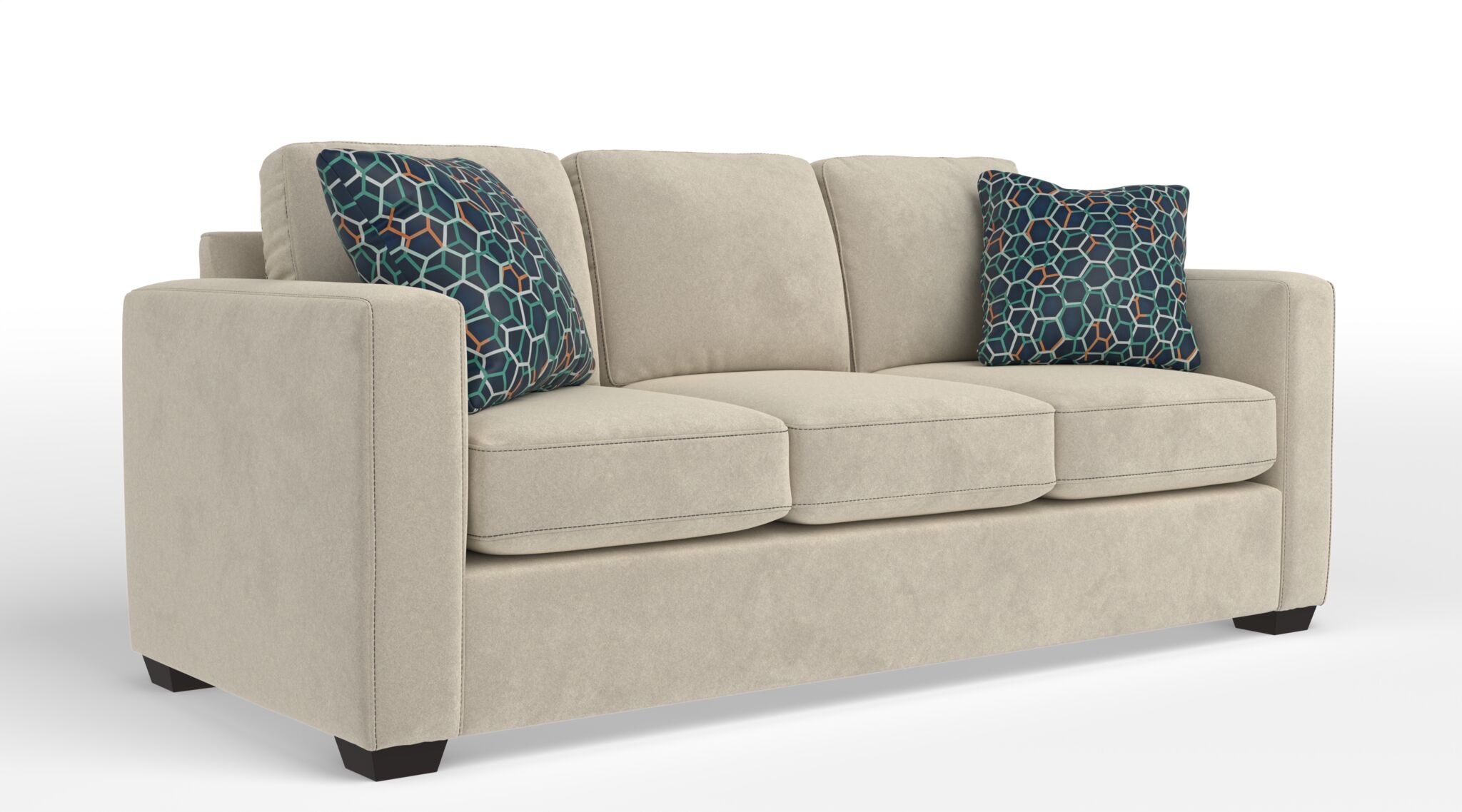 Caleb Queen Sofa Bed with Innerspring Mattress in Arlo Beige - Convertible Sleeper Sofa for Small Spaces, Guest Room & Apartment Living