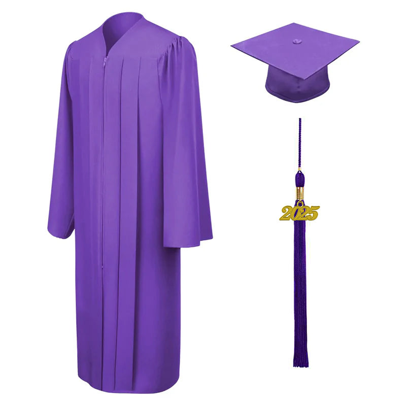 Matte Purple Graduation Cap and Gown Set for High School - Perfect for Commencement Ceremonies, Photos & Graduation Parties