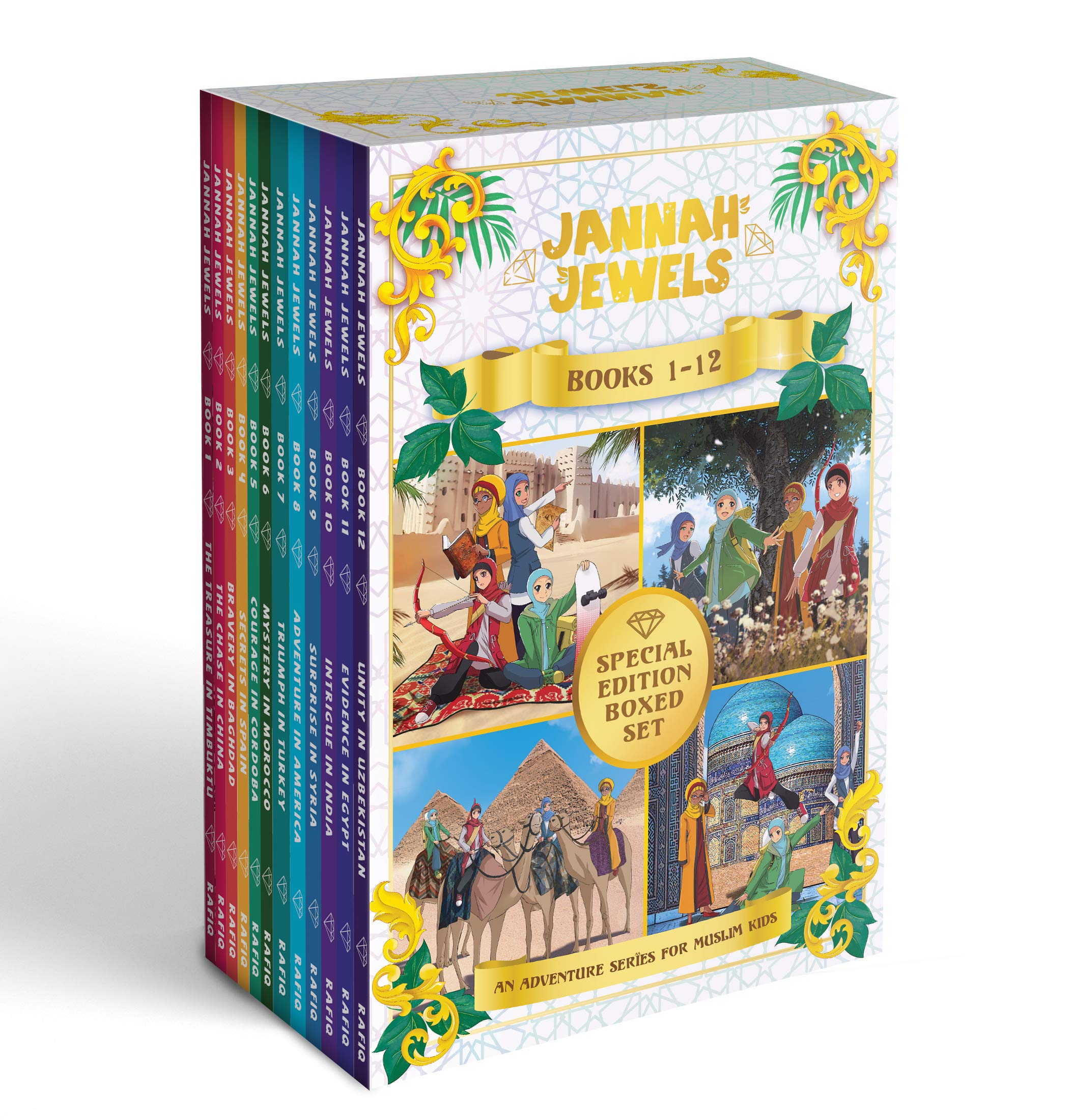 Jannah Jewels Complete 12-Book Islamic Chapter Book Set for Muslim Kids - Diverse Children's Book Series | Perfect for Bedtime Stories, Islamic Education & Multicultural Learning