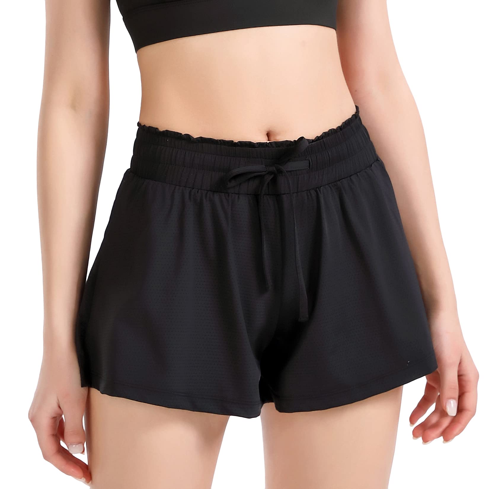 Lu's Chic Women's Running Shorts - Quick-Dry High Waisted Athletic Shorts with Liner for Workout, Gym, Golf & Sports | Perfect for Jogging, Yoga & Outdoor Activities