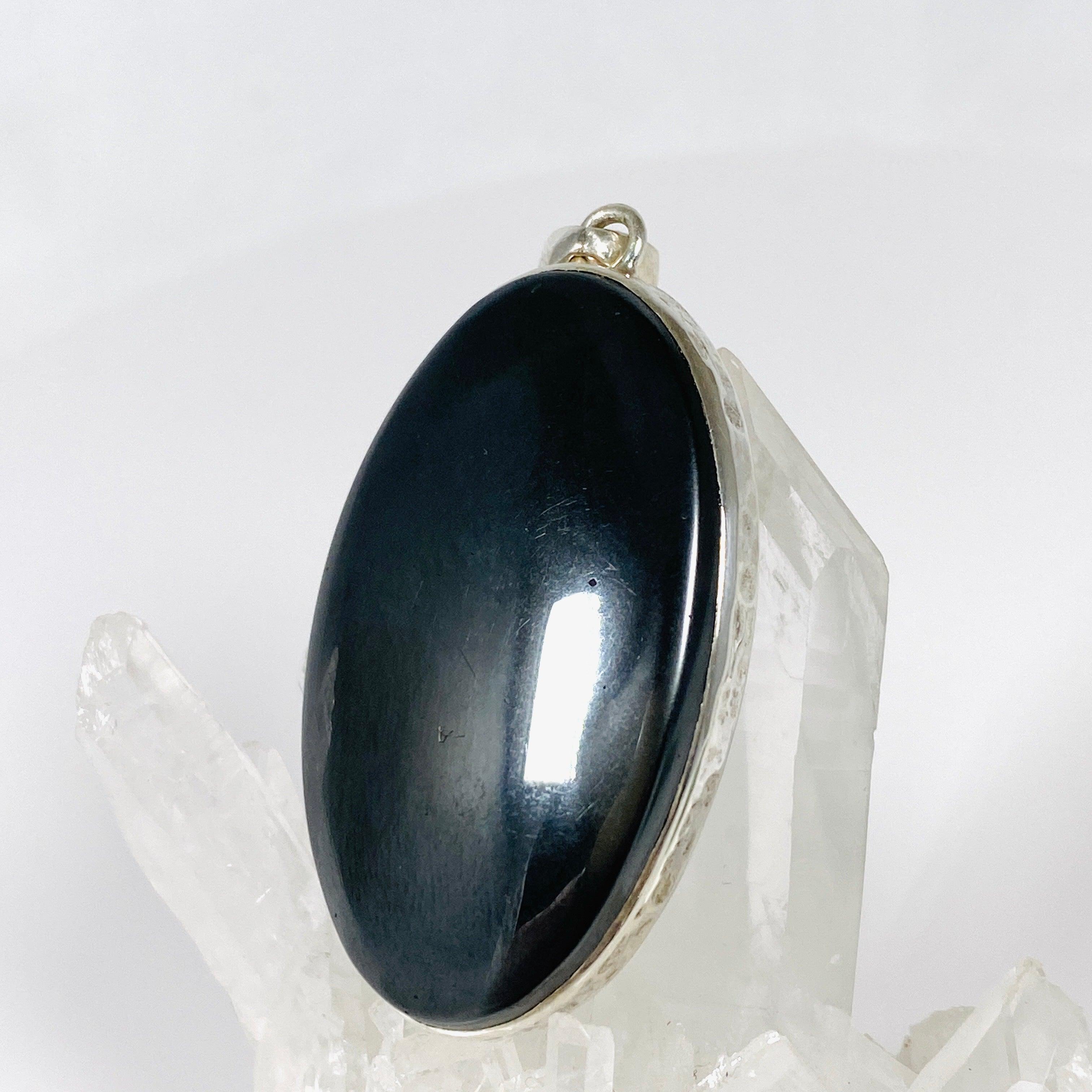 Natural Hematite Oval Pendant Necklace KPGJ2999 - Healing Crystal Jewelry for Stress Relief & Energy Balance | Perfect for Meditation, Yoga & Spiritual Gifts