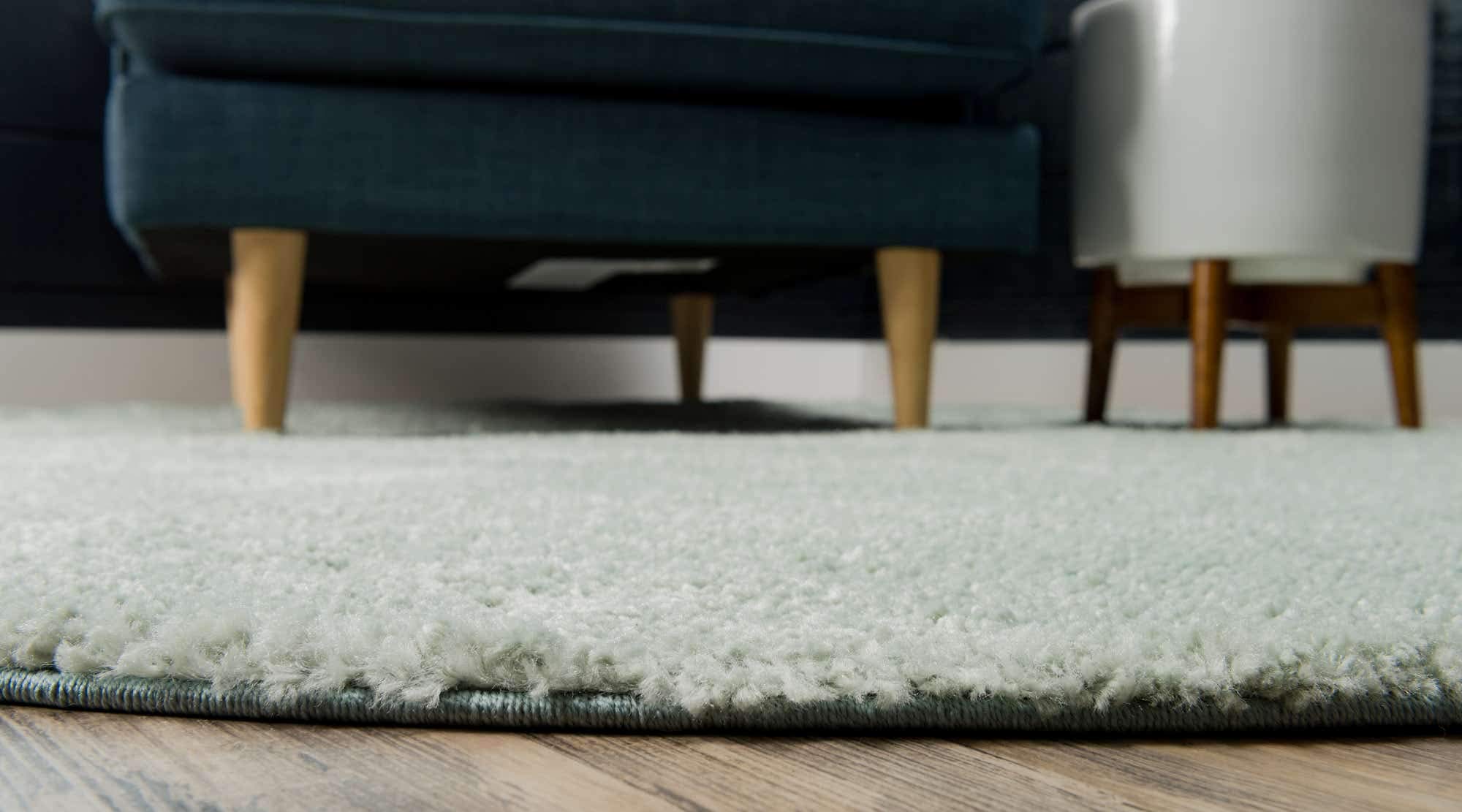 Unique Loom Solo Collection 6' Round Light Blue Area Rug - Soft Modern Calabasas Design for Living Room, Bedroom & Nursery Decor