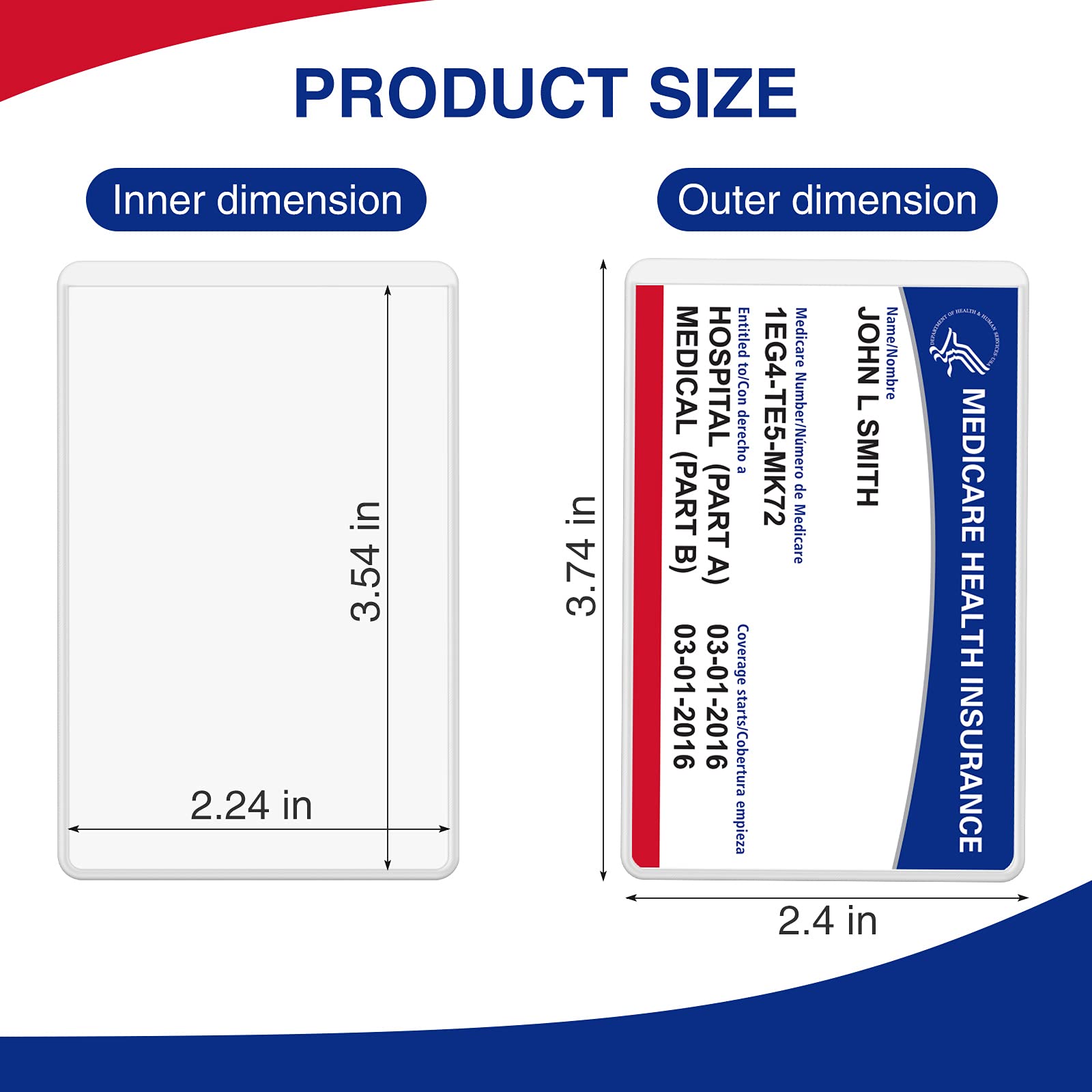6 Pack Waterproof Plastic Card Protectors - 12 Mil Business Card Sleeves for Medicare, Credit, Social Security & ID Cards | Durable Wallet Organizer for Everyday Use & Travel Essentials