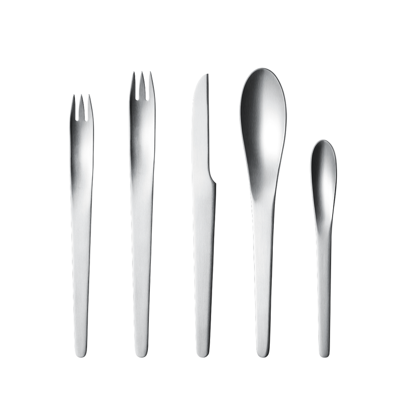 Arne Jacobsen Stainless Steel Flatware Set of 5 - Modern Cutlery for Dining, Kitchen & Gift Giving - Perfect for Restaurants, Weddings & Home Entertaining