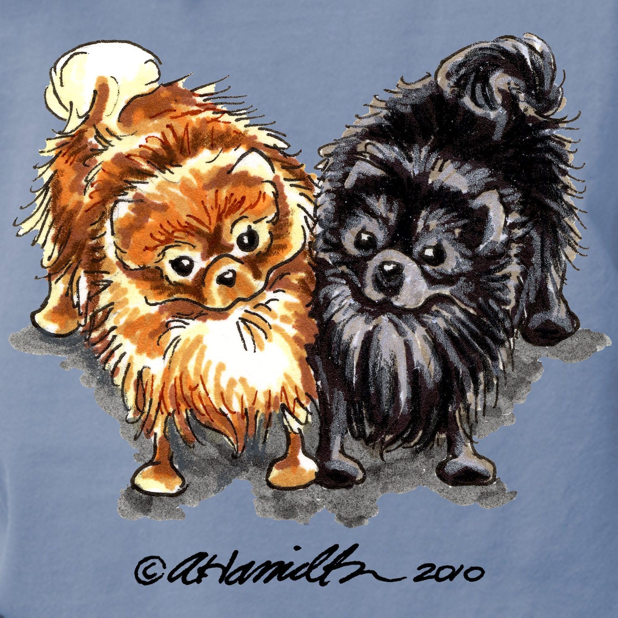 Black and Red Pomeranian Graphic T-Shirt for Women - Soft Comfort Colors Tee - Perfect for Casual Wear, Dog Lovers & Pet Owners