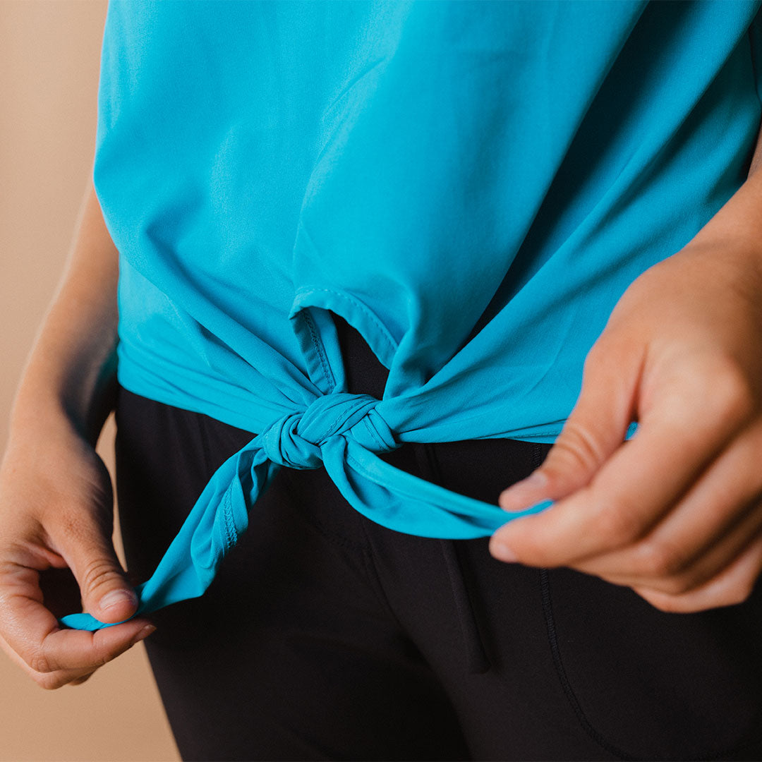 Cobalt Blue Front Tie Blouse for Women - Stylish Casual & Office Wear - Perfect for Summer Outfits and Layering