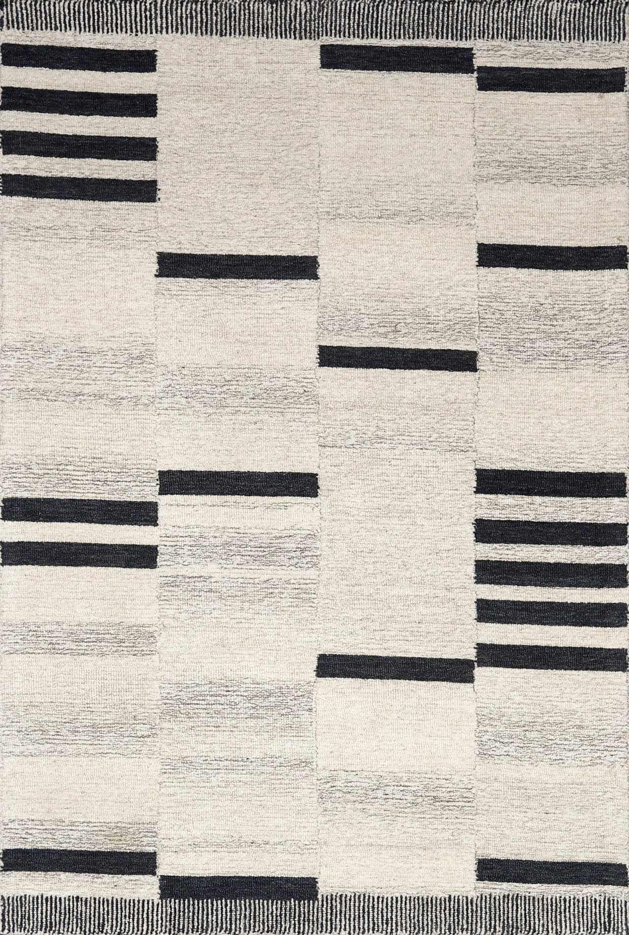 Hauteloom Aibonito Wool Area Rug for Living Room & Bedroom - Modern Gray, Beige, Black - 4' x 6' - Soft & Durable Floor Covering for Home Decor & Cozy Spaces