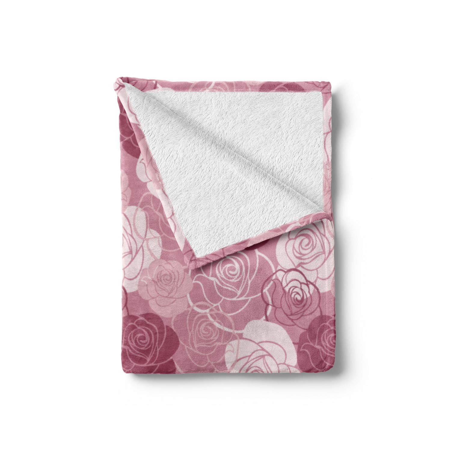 Ambesonne Floral Throw Blanket - Soft Fleece Blanket with Romantic Rose Flower Design, 50