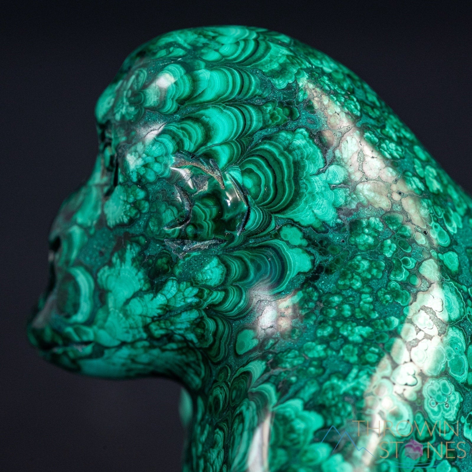 Hand Carved Malachite Gorilla Stone Statue - Large Healing Crystal Home Decor, Housewarming Gift for Office & Living Room | Natural Stone Carving for Meditation & Feng Shui