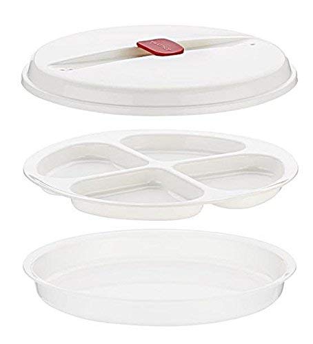 Tescoma 705030 Purity Microwave Egg Poacher, Non-Stick Coating, White Plastic, 21.5 cm Diameter x 4 cm Height – Perfect for Quick Breakfast, Healthy Cooking & Microwave Meal Prep