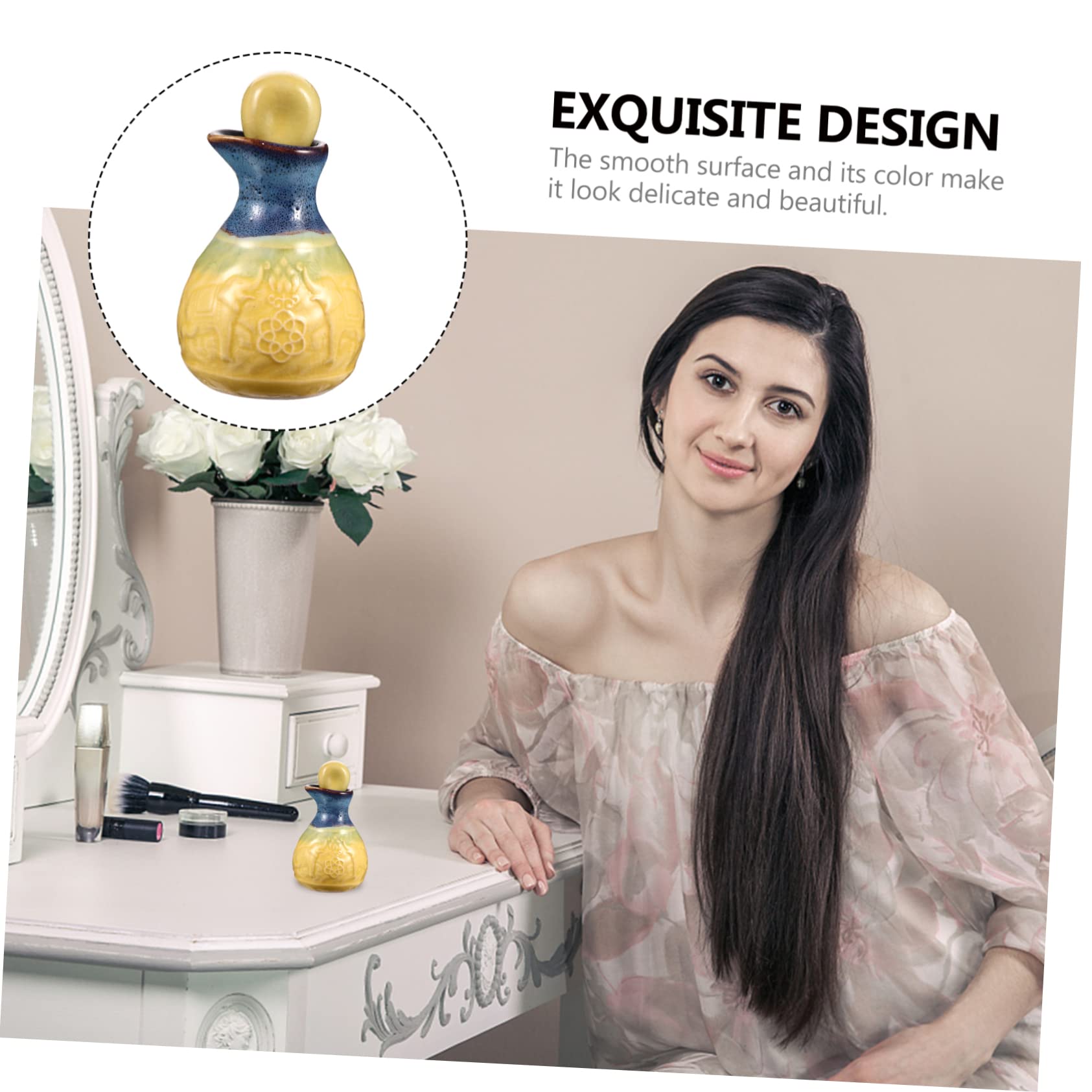 FRCOLOR Ceramic Essential Oil Dropper Bottle - Leak-Proof Cosmetic Dispensing Container for Aromatherapy, DIY Beauty & Travel (5ml/10ml/30ml) | Perfect for Essential Oils, Serums & Liquid Makeup