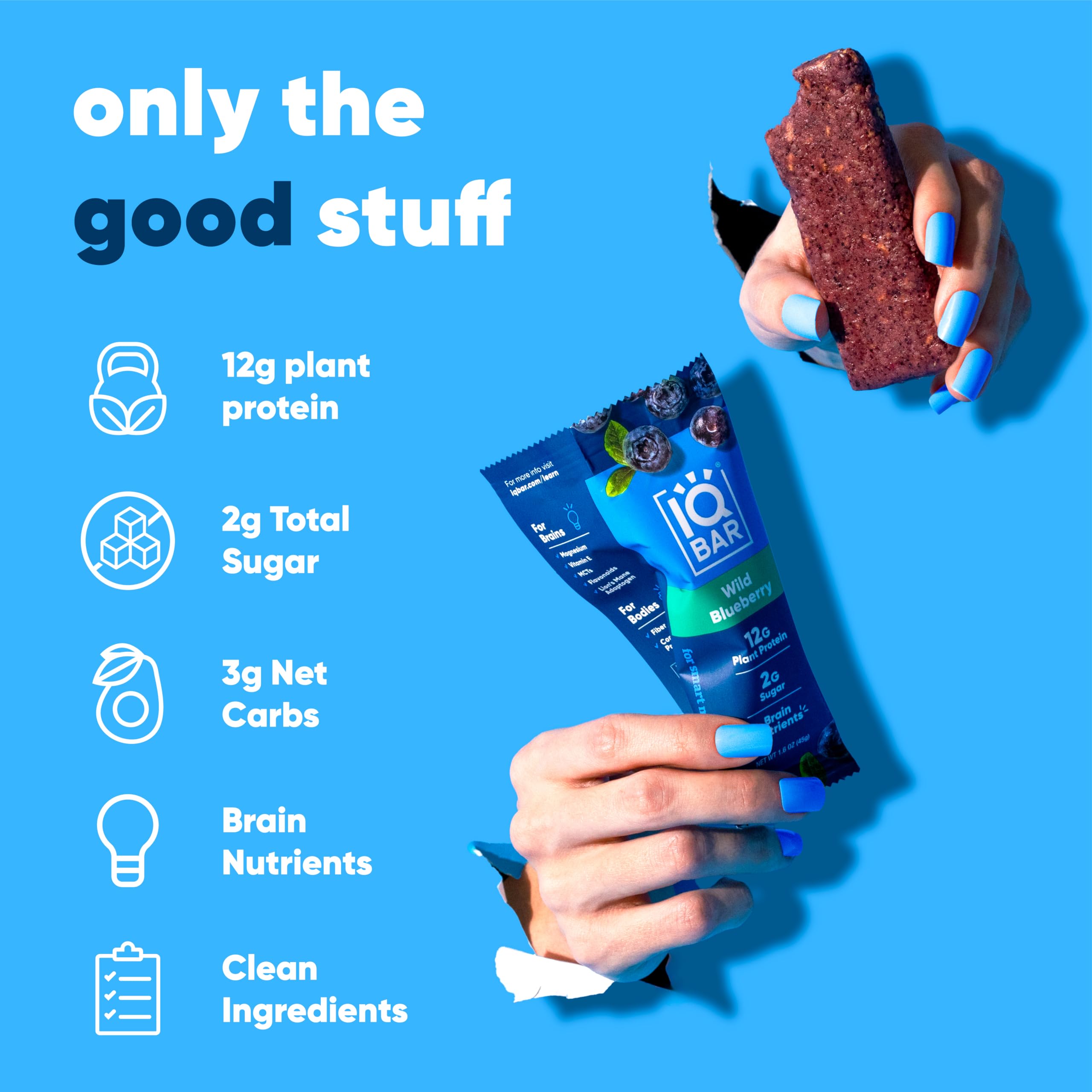 IQBAR Brain and Body Plant Protein Bars - Fruit Lovers Variety Pack (12 Count) - Low Carb, Gluten Free, Vegan Snacks with High Fiber - Keto Friendly Meal Replacement for Workout Recovery & Healthy On-the-Go Nutrition