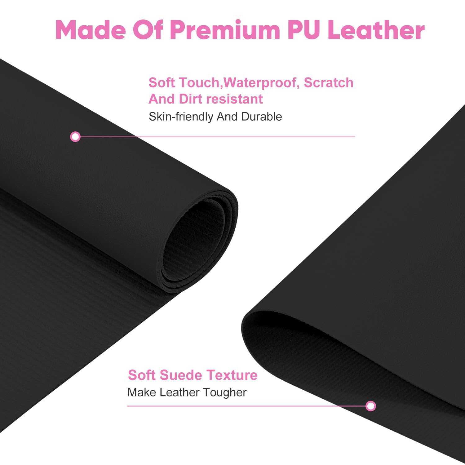 Subay Foldable Nail Art Hand Rest Pad - Soft Microfiber Leather Manicure Table Mat for Nail Technicians (Black) | Portable Nail Salon Cushion for Gel Polish, Acrylic & Pedicure Services