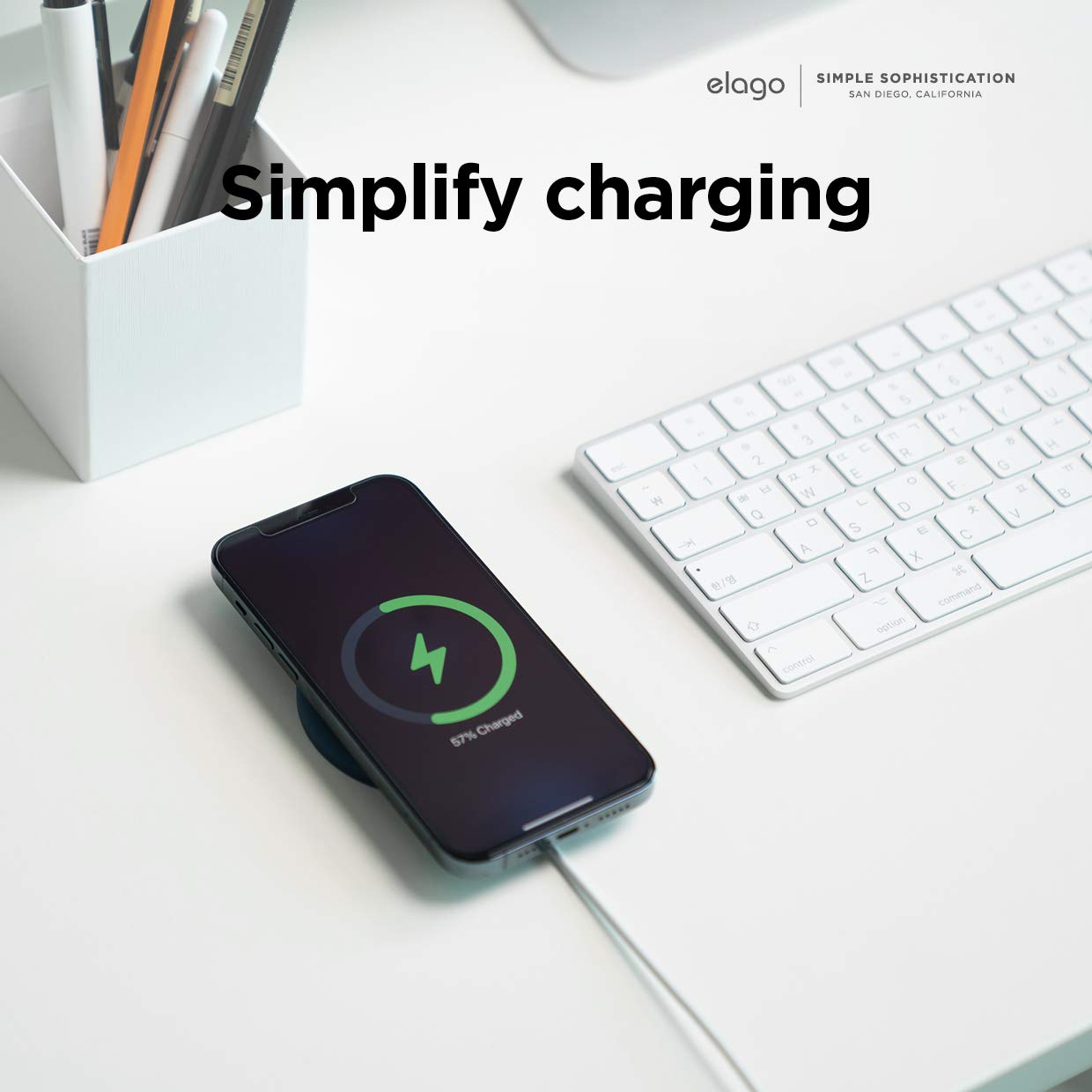 elago Magnetic Charging Pad for iPhone 16/15/14/13/12 & AirPods Pro/3/4 - Secure Anti-Slip MagSafe-Compatible Wireless Charger Stand (Red) - Perfect for Home, Office & Car Use [Magsafe Charger Not Included]