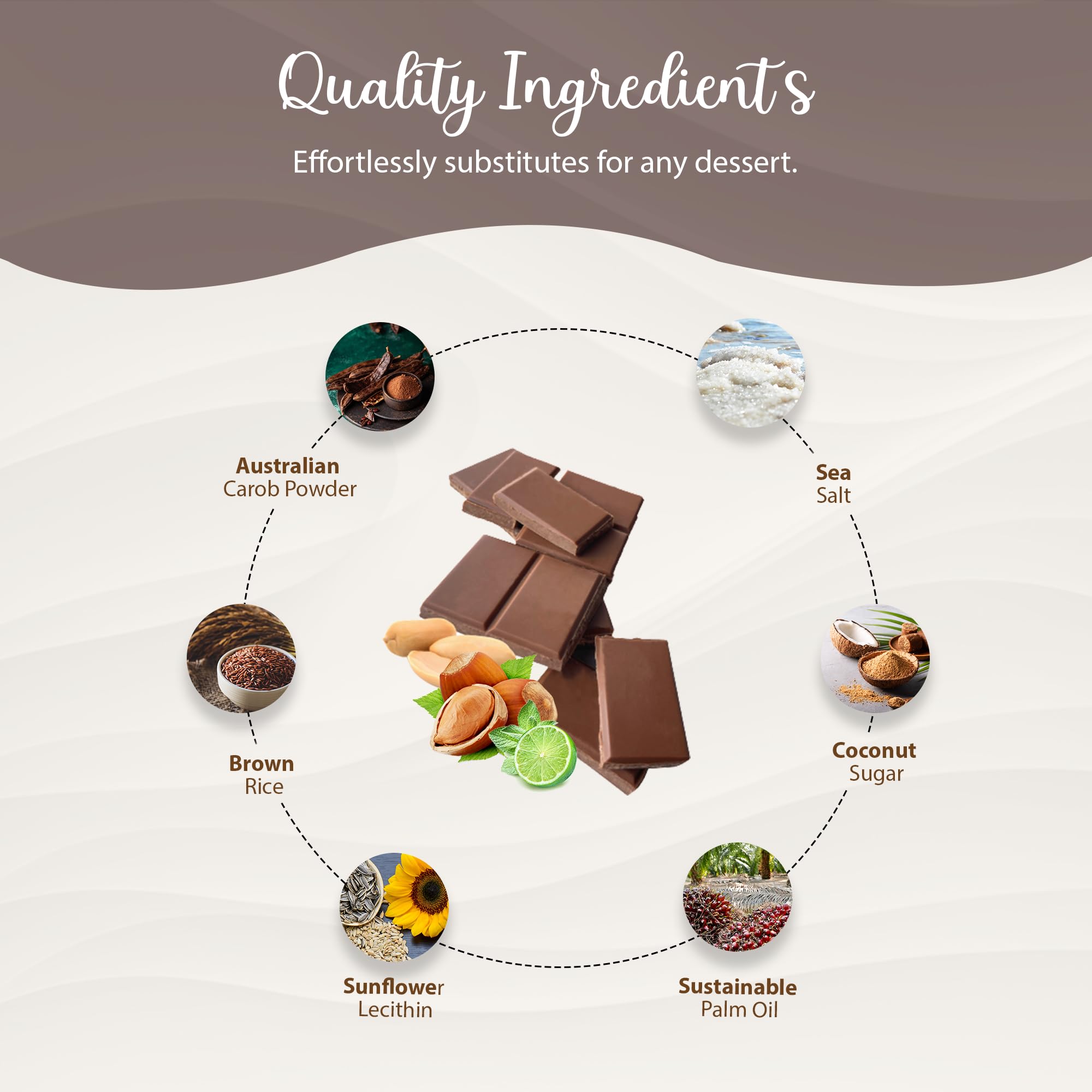 Organic Carob Bars 4-Pack - Vegan, Gluten-Free, Healthy Chocolate Substitute for Snacks & Desserts