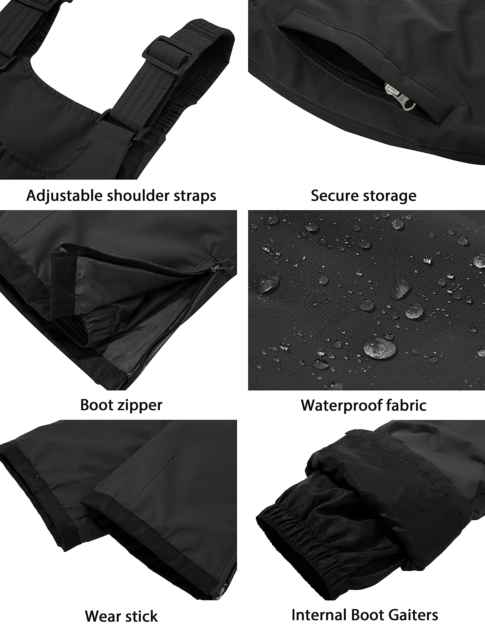 Wantdo Girls' Waterproof Ski Bibs - Insulated Winter Snow Pants for Kids - Warm & Durable for Skiing, Snowboarding & Outdoor Play