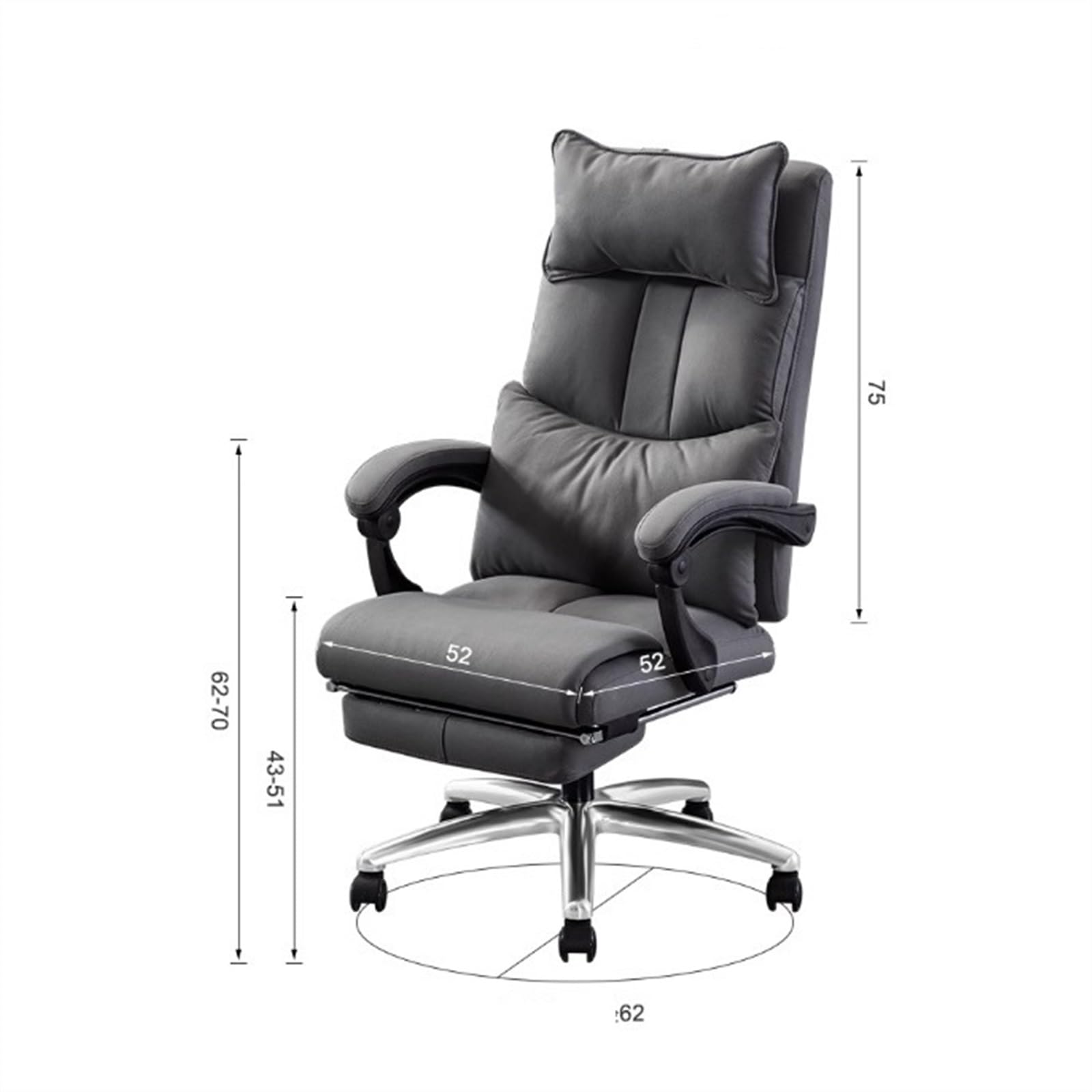 Ergonomic Executive Office Chair - High Back Swivel Computer Desk Chair with Wheels & Breathable Fabric - Adjustable Gaming Chair for Home & Office Workspace (White) - Perfect for Long Hours of Work, Gaming & Video Conferencing