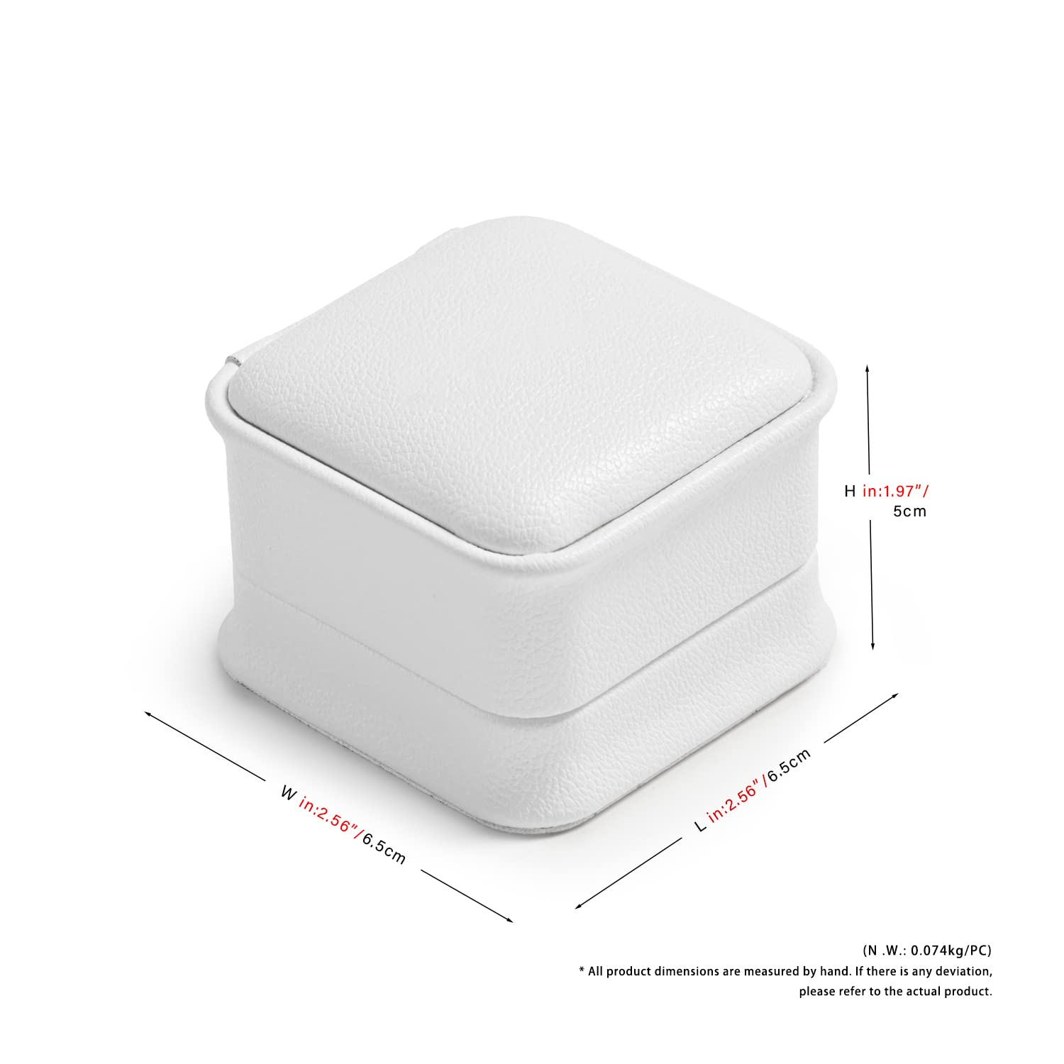 Premium White PU Leather Ring Box for Engagement & Proposal - Jewelry Gift Box for Wedding, Anniversary & Special Occasions