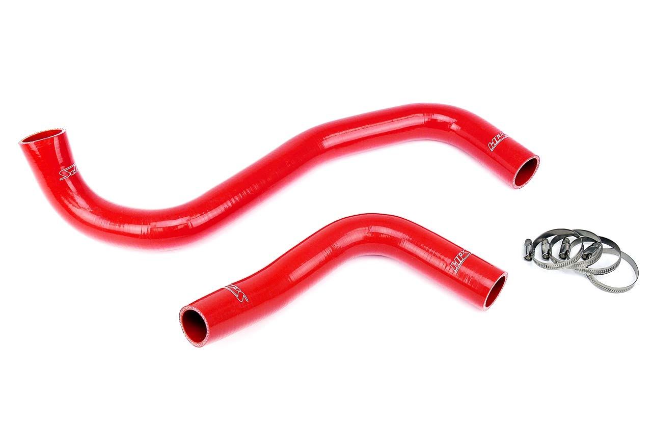 HPS 57-1302-RED Red Silicone Radiator Coolant Hose Kit - High Performance Cooling System Upgrade for Cars, Trucks & SUVs - Perfect for Engine Overheating Prevention & Enhanced Durability