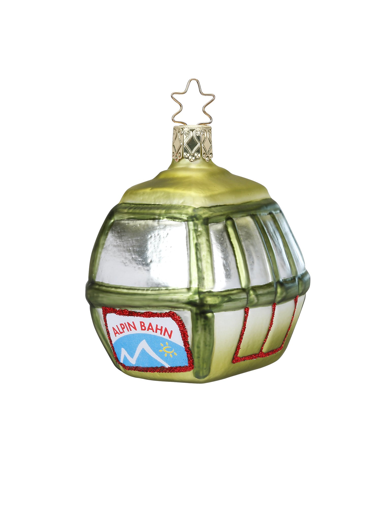 Green Gondola Ornament - Elegant Venetian Boat Decor for Christmas Tree, Home, and Holiday Display