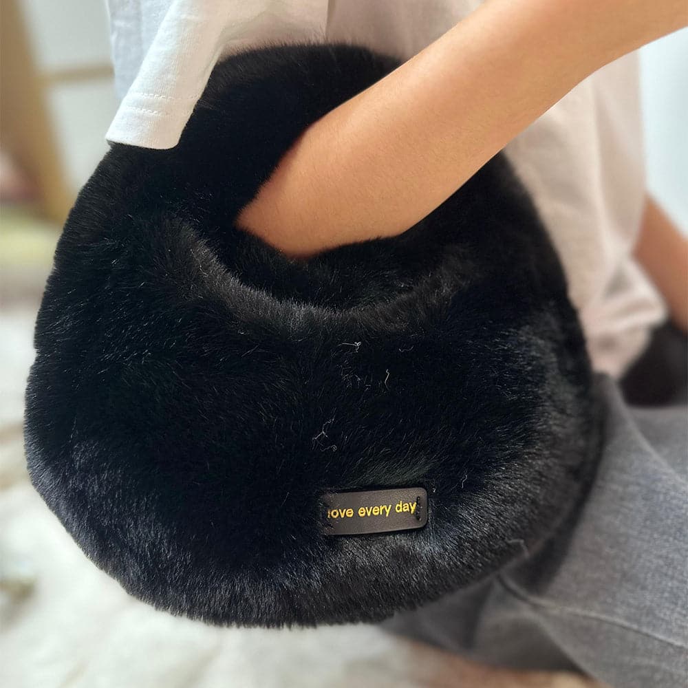 AG Collective Soft Fashionable Fluffy Shoulder Bag for Women - Stylish Crossbody Purse for Everyday Use, Work, and Casual Outings
