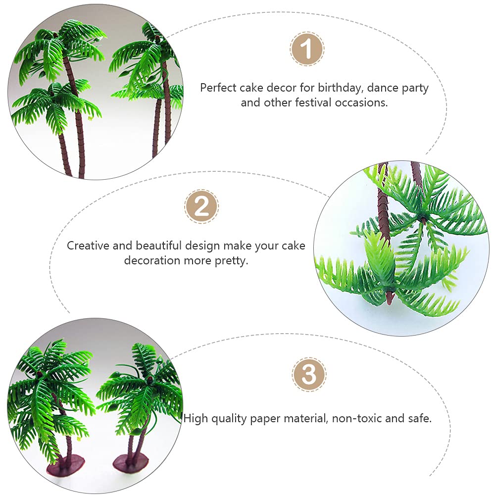 8PCS Green Palm Tree Cupcake Toppers - Edible Dessert Decorations for Birthday, Wedding, Party - Bakery Supplies & Cake Decorating Accessories (Perfect for Tropical Themed Events, Beach Parties, and Summer Celebrations)