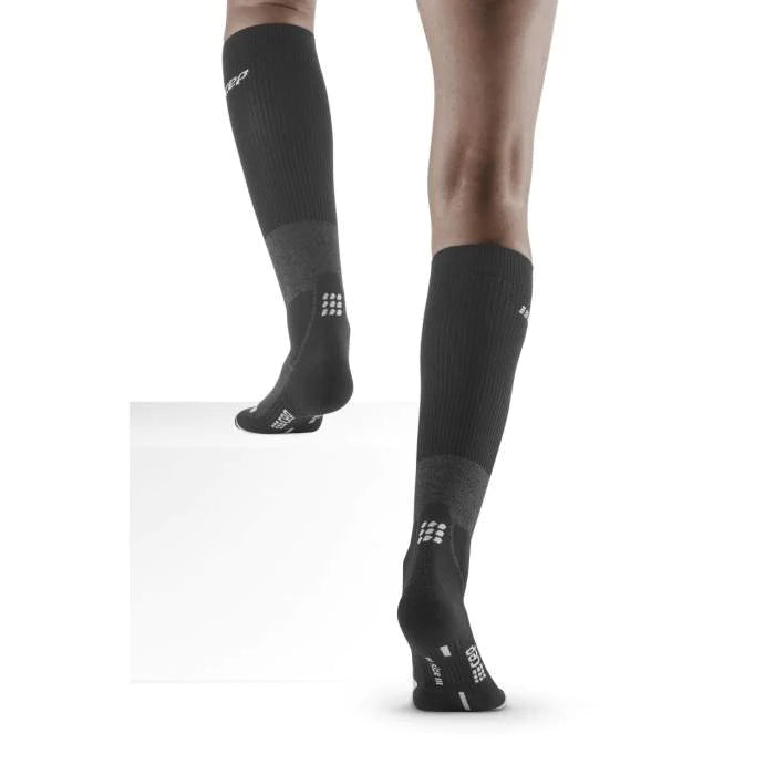 CEP Women's Hiking Merino Wool Socks - Breathable & Moisture-Wicking for Outdoor Adventures - Stone Grey/Grey - Perfect for Trekking, Camping & Winter Sports