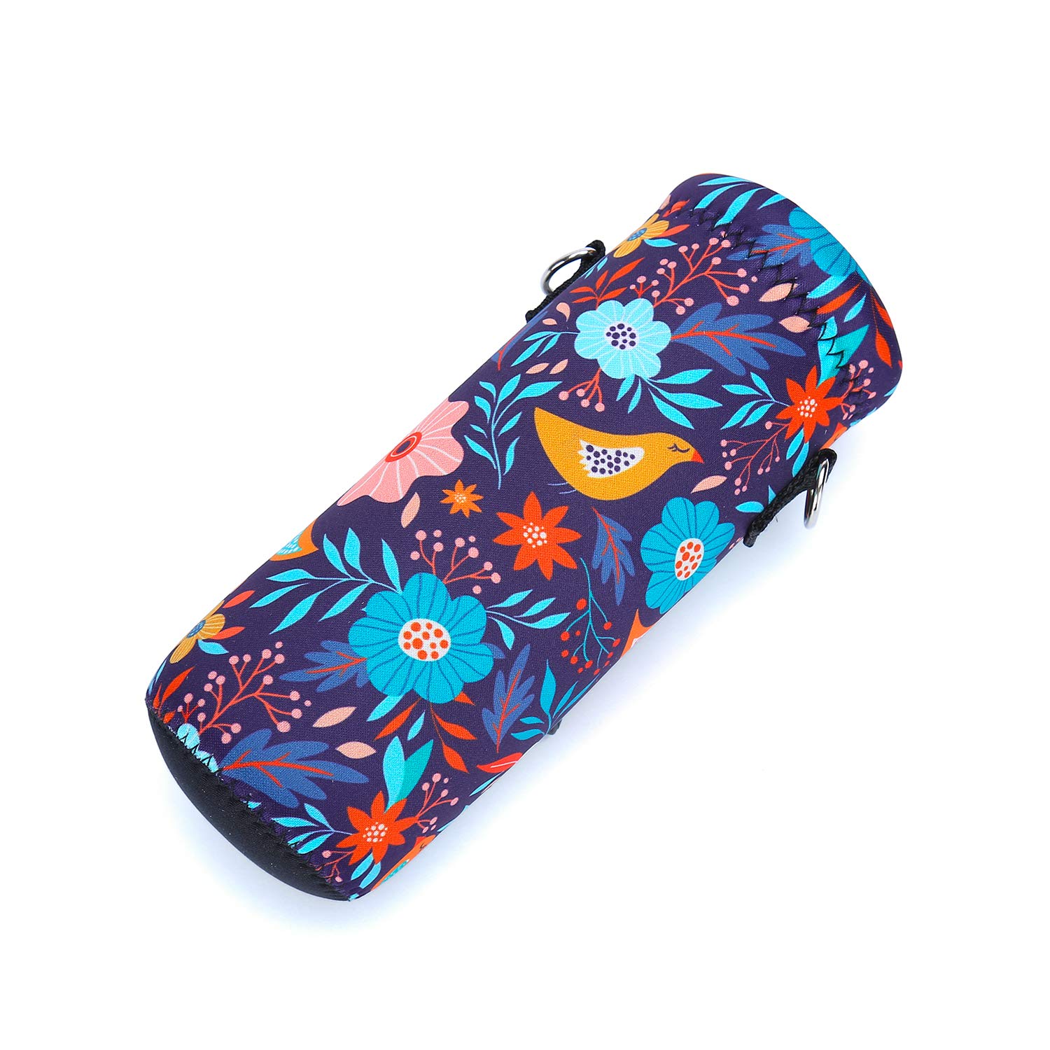 Amary 500ML Neoprene Insulated Water Bottle Carrier Bag with Adjustable Shoulder Strap - Leakproof Cover for Stainless Steel, Glass & Plastic Bottles (16.9OZ) - Perfect for Hiking, Gym, Travel & Outdoor Activities (Birds Pattern)