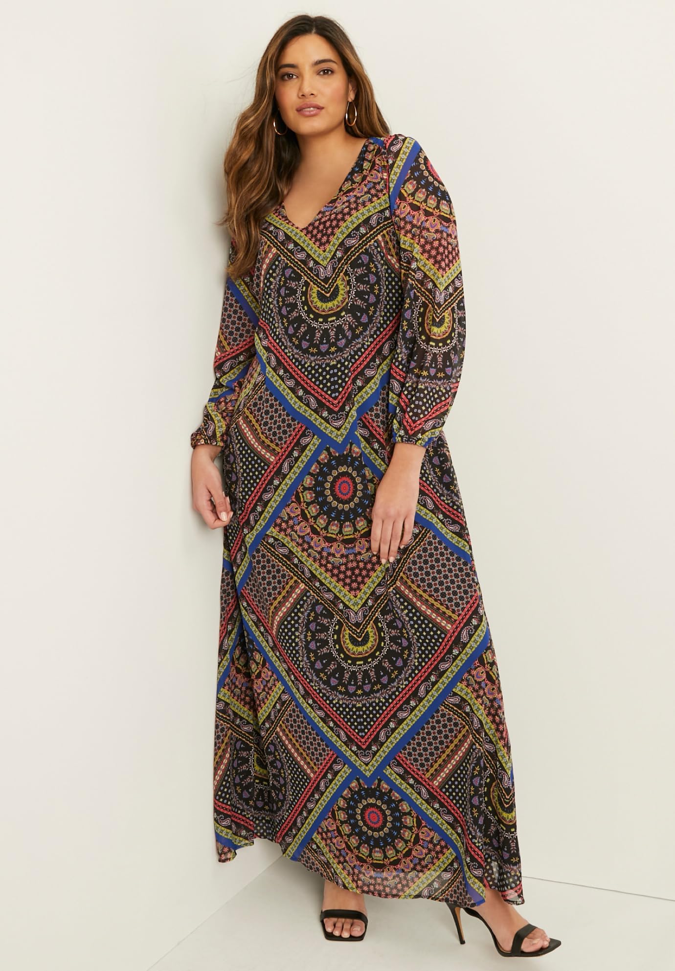 Plus Size Chiffon Maxi Dress for Women - Elegant Flowy Long Dress for Summer, Beach, Weddings & Special Occasions