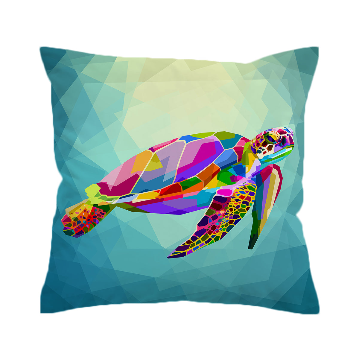 Hawaiian Sea Turtle Pillow Cover - Tropical Ocean Theme Decorative Throw Pillow Case for Living Room, Bedroom, or Beach House Decor - 18x18 Inches