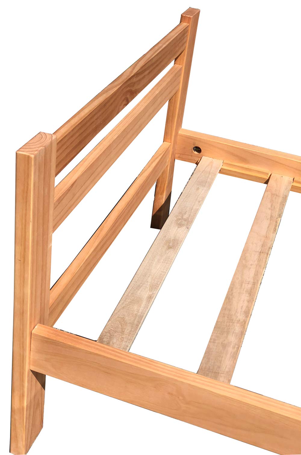 **Twin Size Bed Frame - Solid Pine Wood with Hardwood Slats, Honey Pine Finish - Sturdy Kids Bed for Boys & Girls Bedroom - Perfect for Guest Rooms, Dorms & Small Spaces**