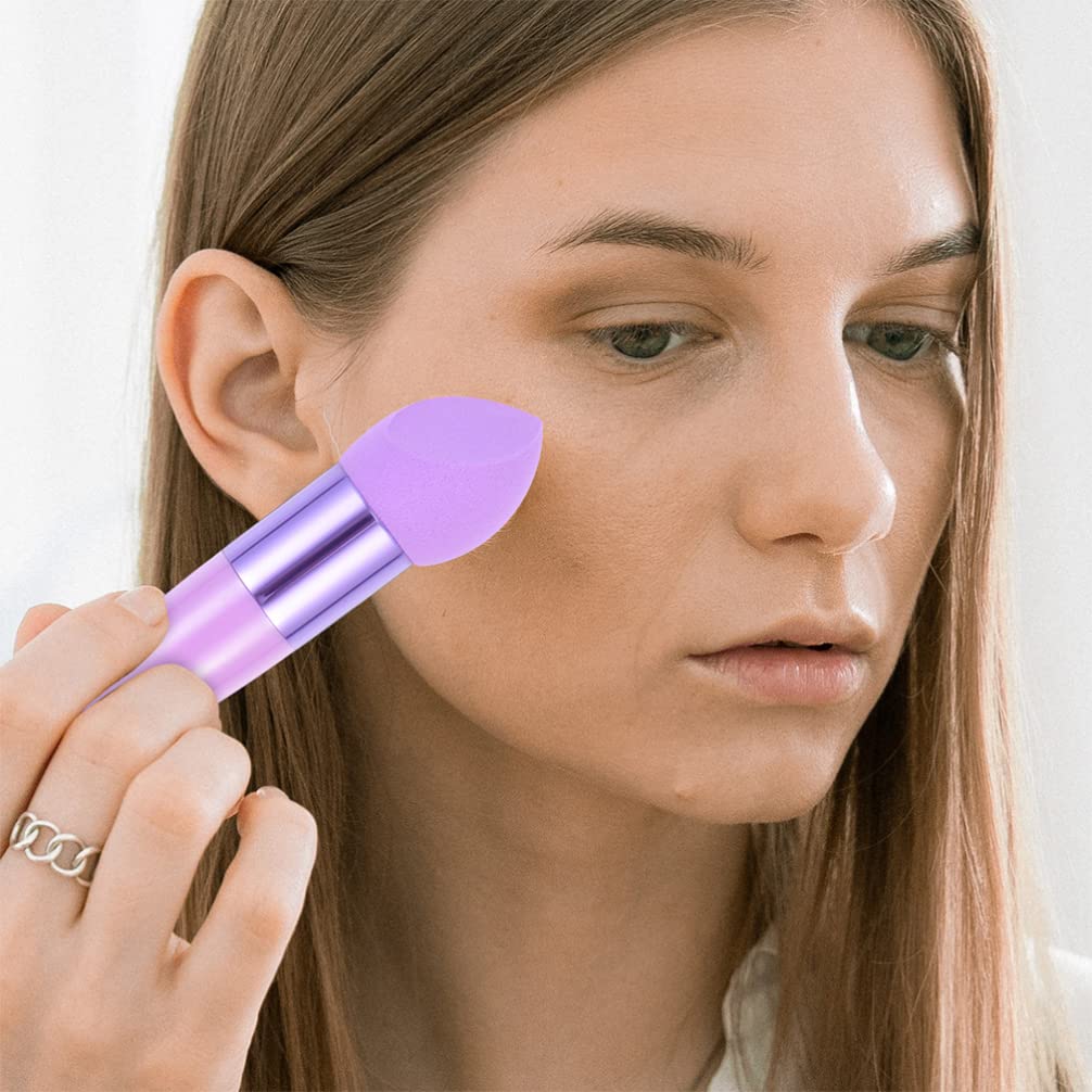 FOMIYES 6pcs Super Soft Mushroom Powder Puff with Handle - Makeup Blending Sponge for Liquid & Powder Foundation, Concealer - Perfect for Travel, Professional Makeup Artists & Everyday Beauty Routine