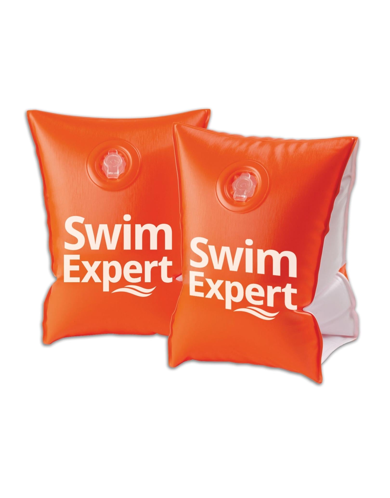 Adult Swimming Arm Bands for Men & Women - 60kg+ Buoyancy Floaties - Bright Orange Safety Swim Aids for Pool, Beach & Water Sports
