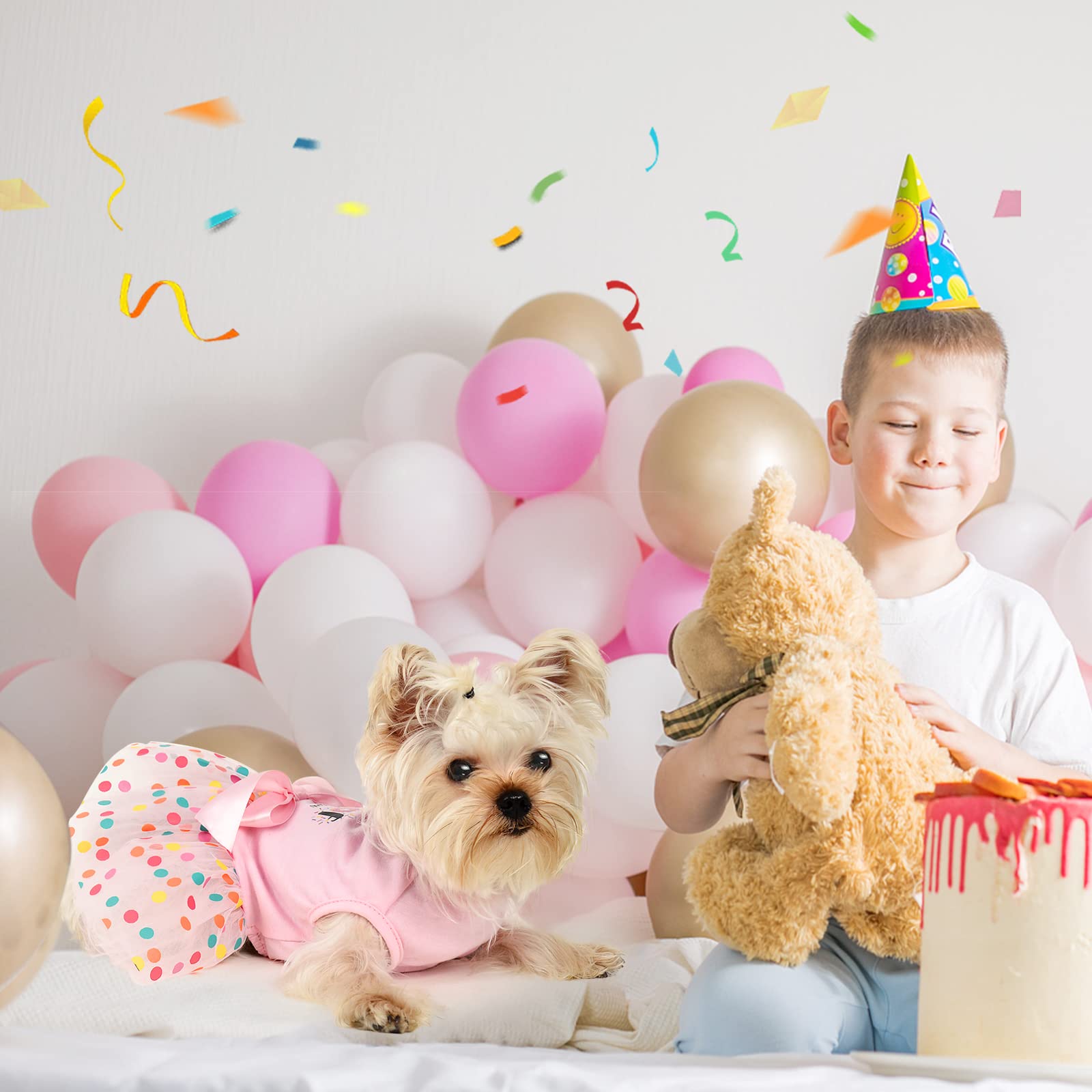 Cute Princess Dog Dress for Small Dogs - Birthday Party Pet Clothes for Chihuahua, Yorkie & Shih Tzu - Puppy Cat Wedding & Holiday Outfit - Perfect for Special Occasions & Photo Shoots