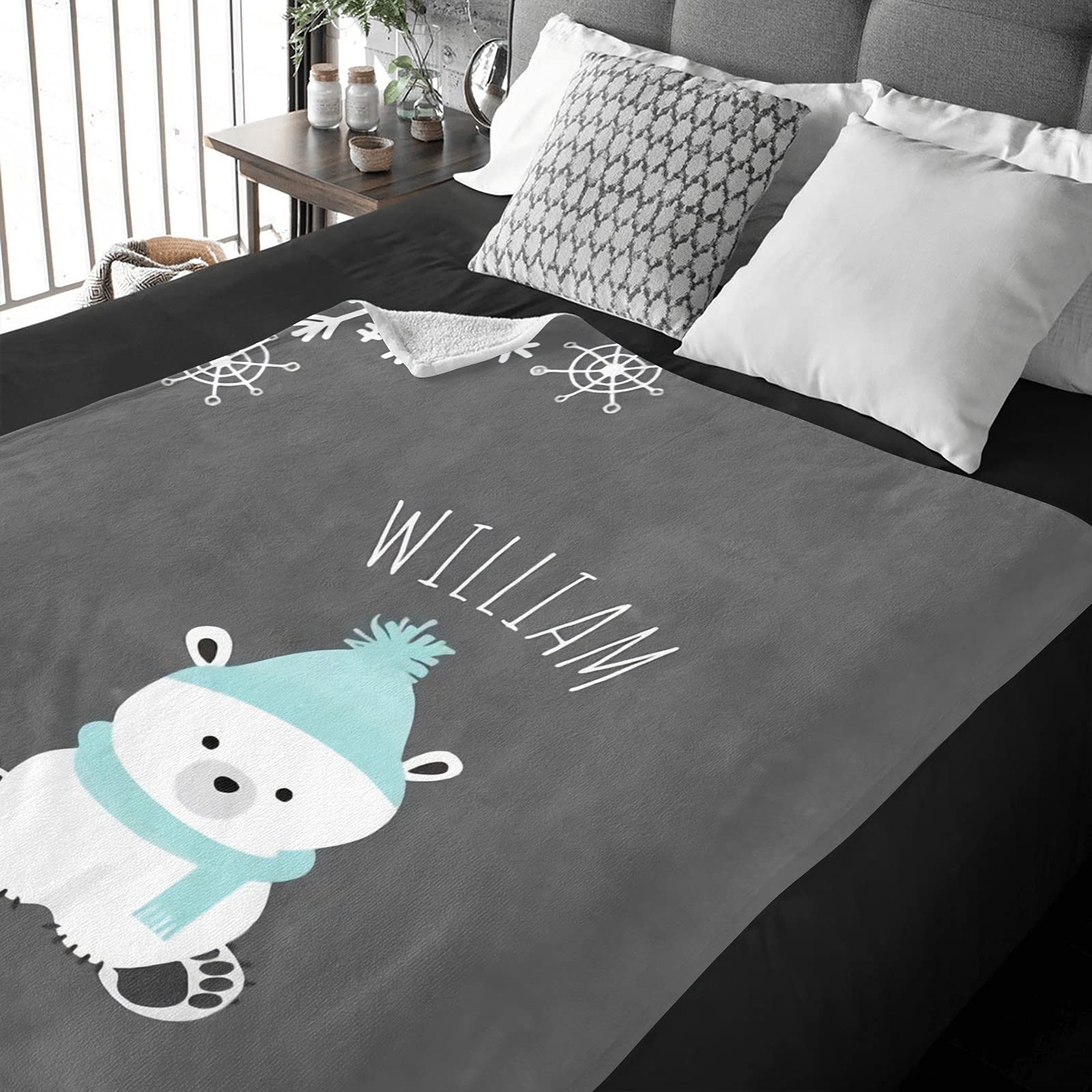 Personalized Baby Blanket with Name & Animals - Custom Soft Blanket for Newborn Boys & Girls - Neutral Nursery Decor Gift - Perfect for Cuddling, Swaddling & Nursery Styling