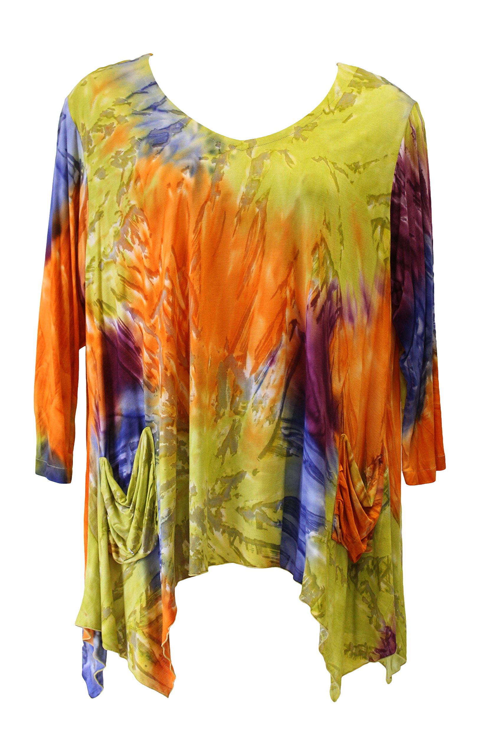 Ivy Reed Women's Kaleidoscope Pocket Tunic Top - Floral Print Casual Blouse for Work & Weekend | Perfect for Office, Date Night & Spring Outfits