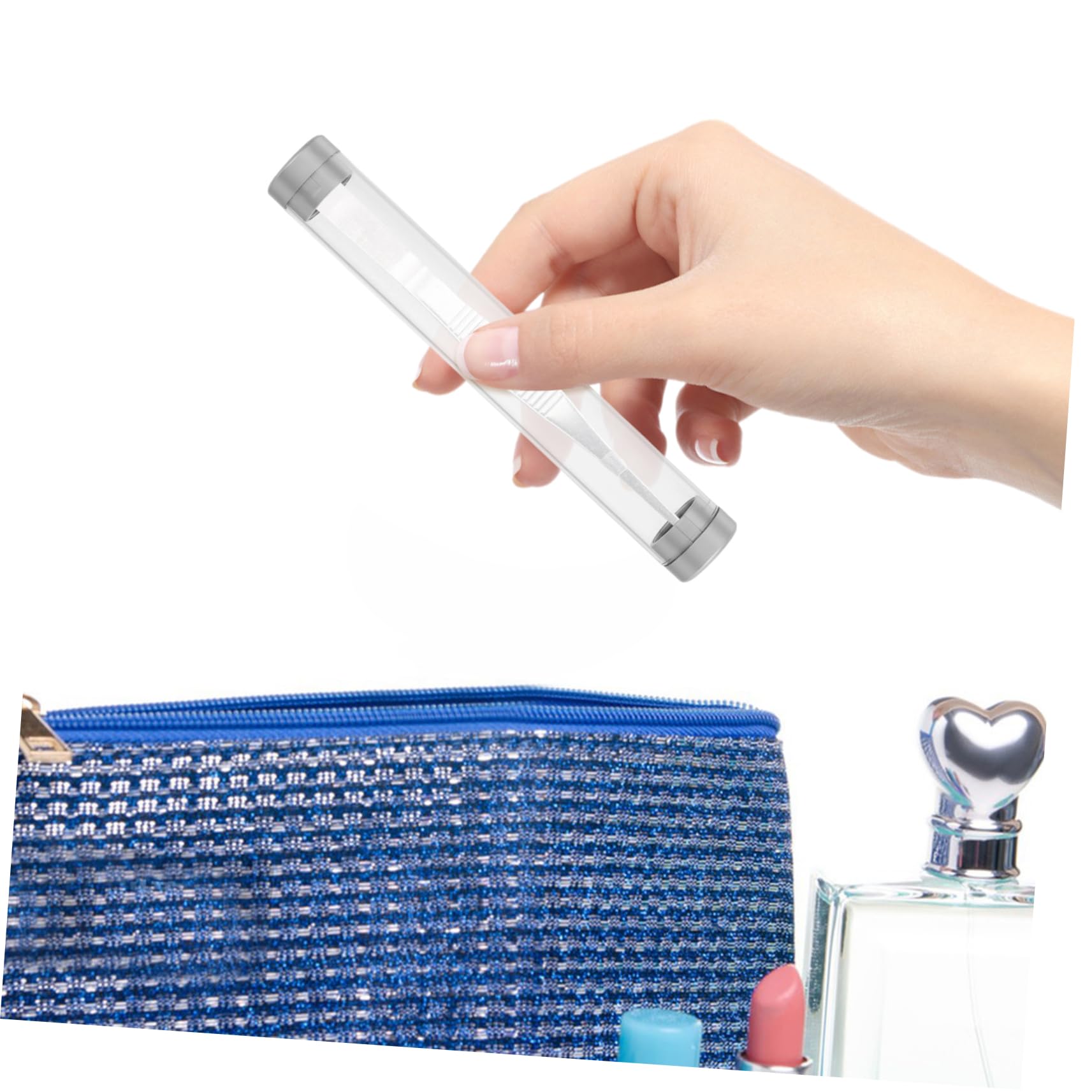 Premium Transparent Eyelash Tweezers Storage Box with Caps - Organizer for Lash Extensions, Precision Tools & Beads - Perfect for Salon Professionals & DIY Manicure Kits (Ideal for Travel & Home Use)