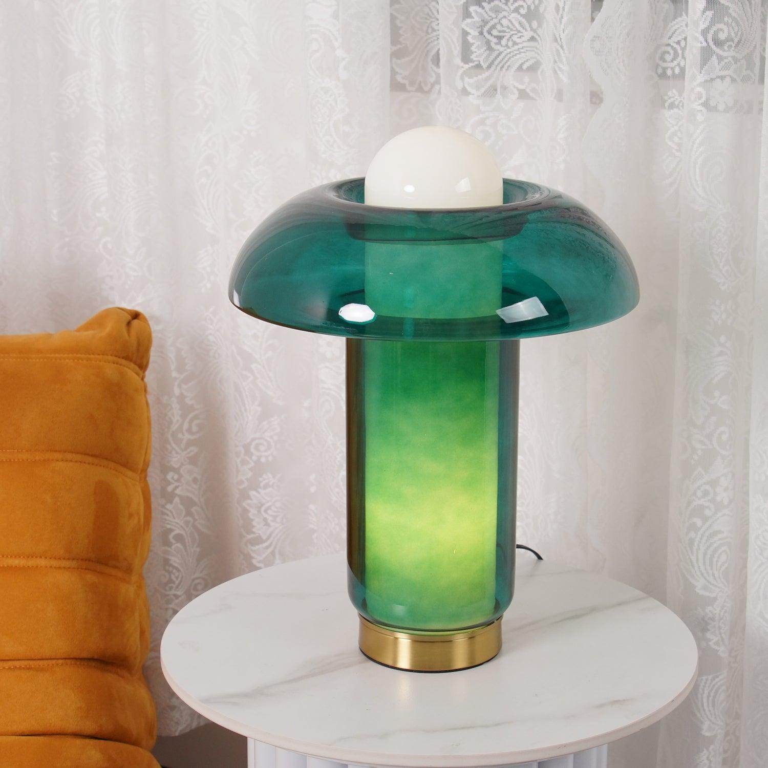 Modern Glass Mushroom Table Lamp - Elegant Bedside & Desk Lighting for Home & Office Decor