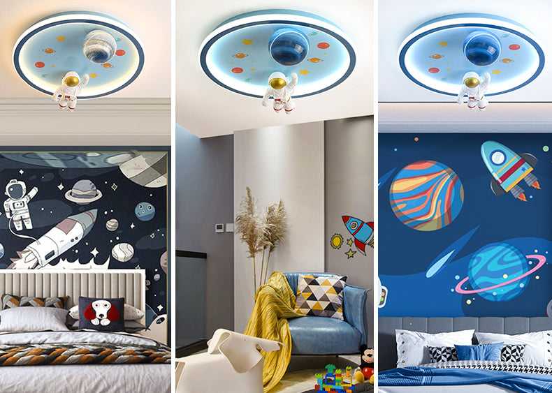 Astronaut Ceiling Light - Space Themed Kids Room Lighting for Bedroom & Nursery | Durable LED Night Light for Boys & Girls