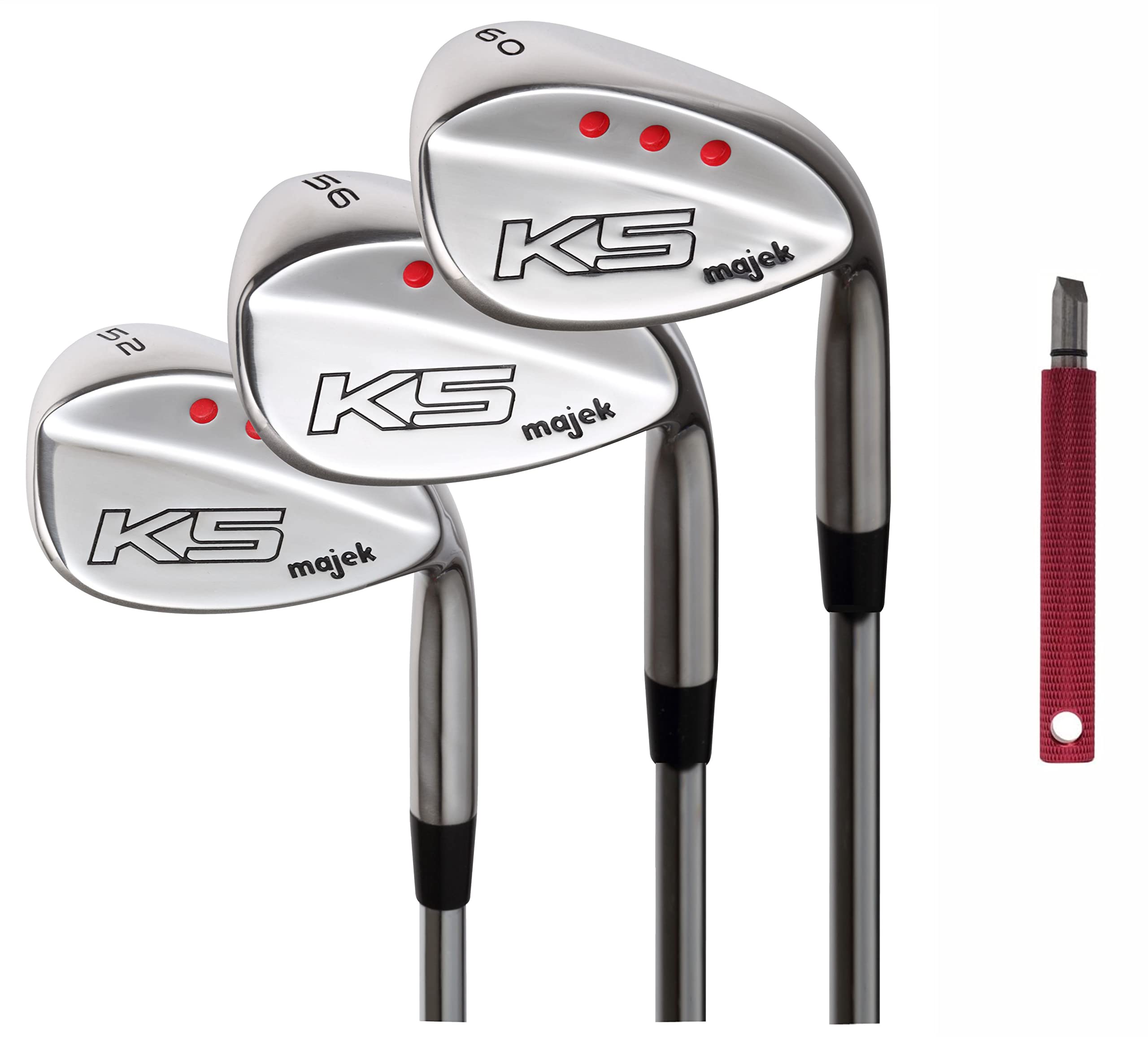 Majek Golf Wedge Set for Petite Women - 52° Gap, 56° Sand & 60° Lob Wedge - Right Handed Ladies Flex Steel Shaft (5' to 5'3