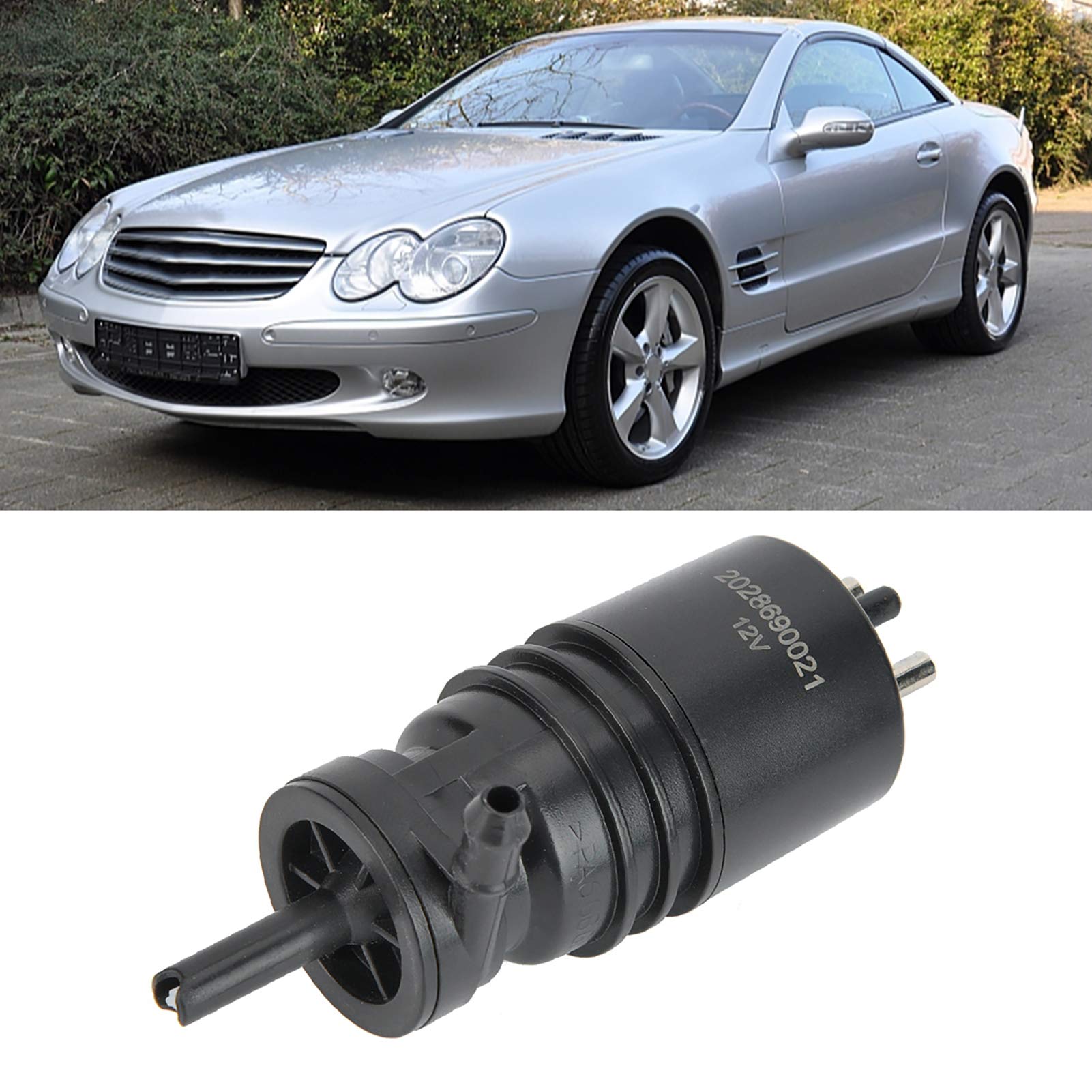 Acouto ABS Car Headlight & Windshield Washer Pump Replacement for Mercedes W201 W123 W124 W126 W129 Models (2028690021, 2028690121) - Durable Auto Part for Improved Visibility in Rain & Night Driving