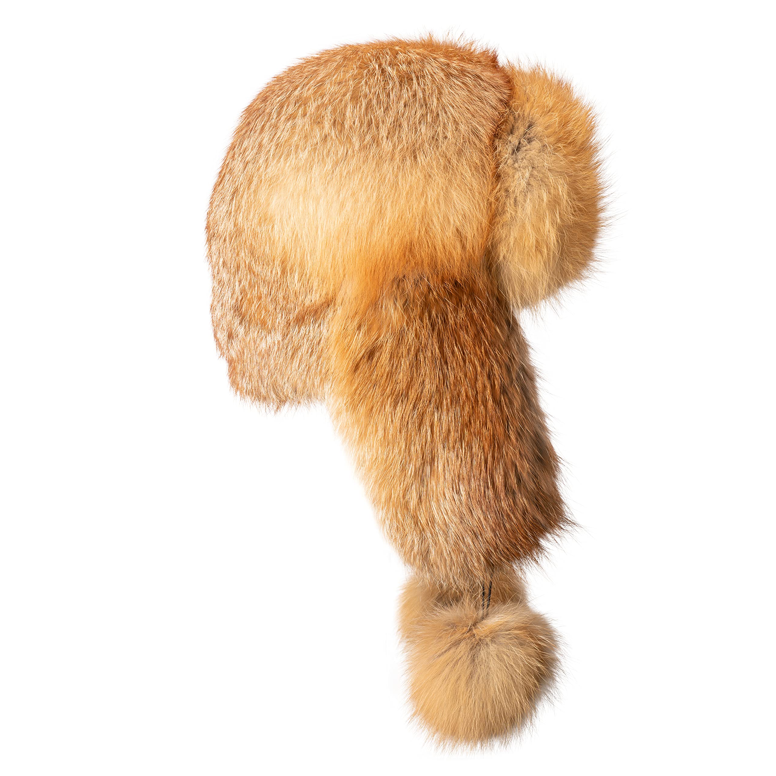 LITVIN Women's Real Red Fox Fur Winter Trapper Hat with Earflaps - Warm Aviator Ushanka for Cold Weather - Perfect for Skiing, Snowboarding & Outdoor Winter Activities