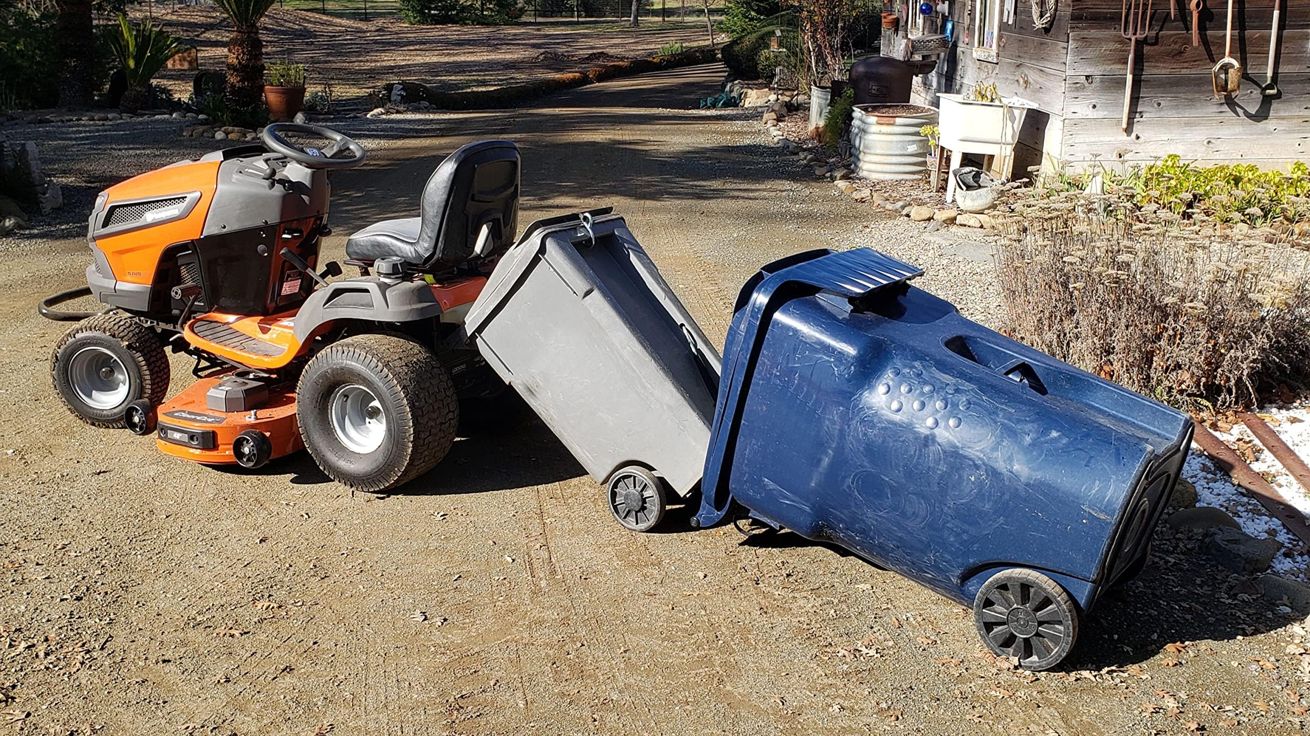 Heavy Duty Garbage Can Hauler Cart - Trash Trainer Vehicle Tow Strap for Multiple Cans | No Hitch Required | Universal Fit for Any Vehicle | Perfect for Home, Commercial & Municipal Waste Collection