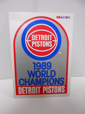 1989 Detroit Pistons NBA Champions Hoops Insert Card - Collectible Basketball Memorabilia for Fans & Sports Enthusiasts