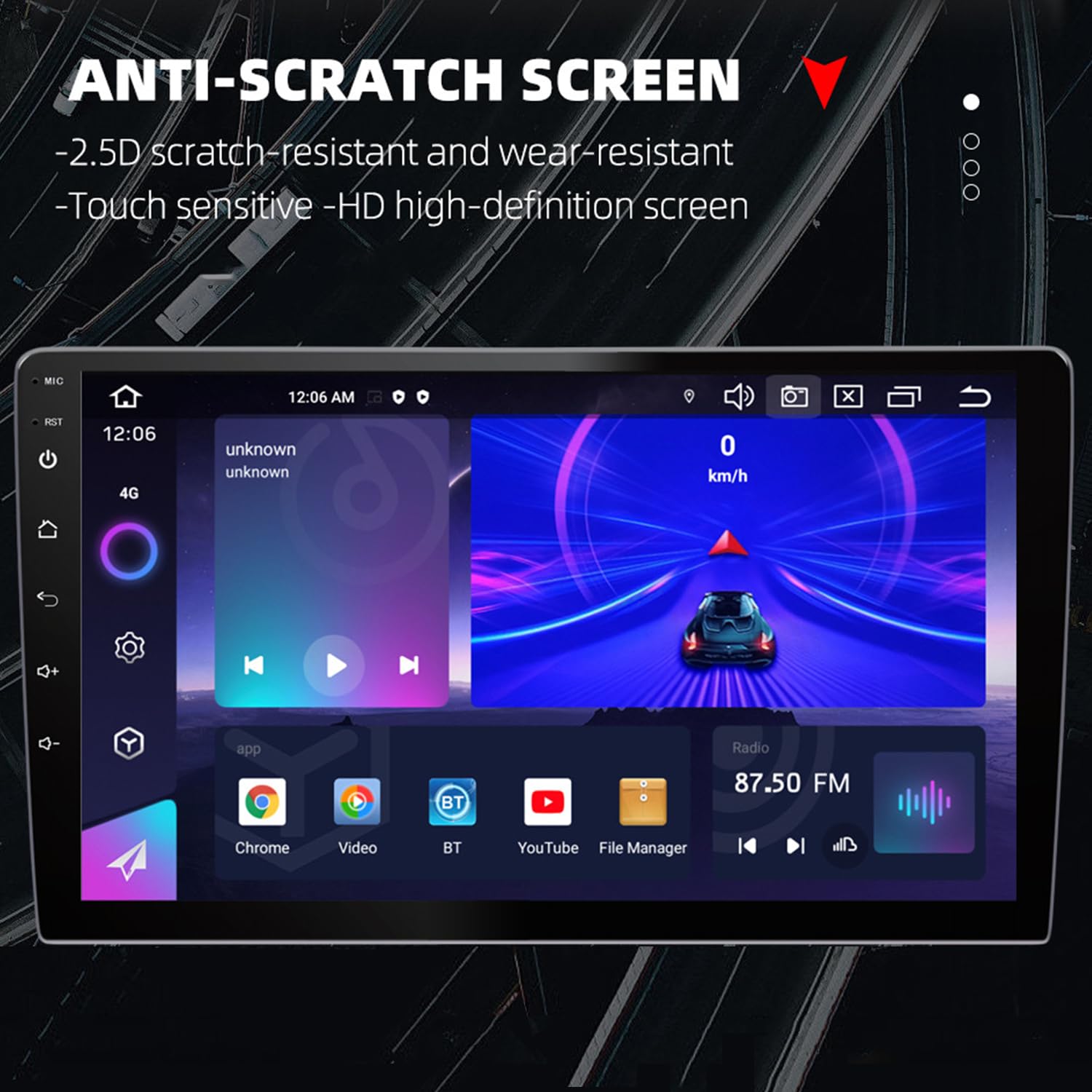 10 Inch Android Car Stereo with Wireless CarPlay & Android Auto | Double Din 2.5D Touchscreen | FM/Bluetooth/Wi-Fi Audio Receiver | Perfect for Hands-Free Calling & Music Streaming in Your Vehicle