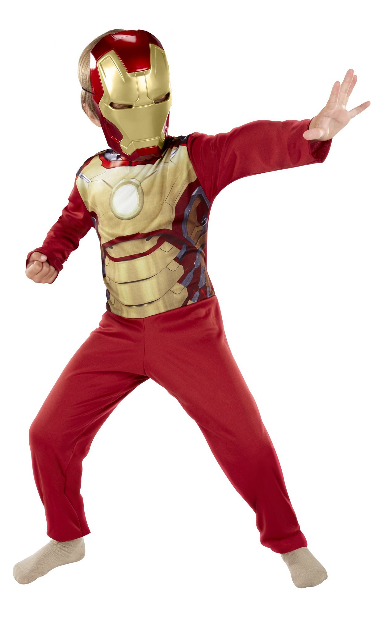 Iron Man Mask & Jumpsuit Costume for Boys (Size 4-6X) - Kids Superhero Dress Up for Halloween, Cosplay & Birthday Parties
