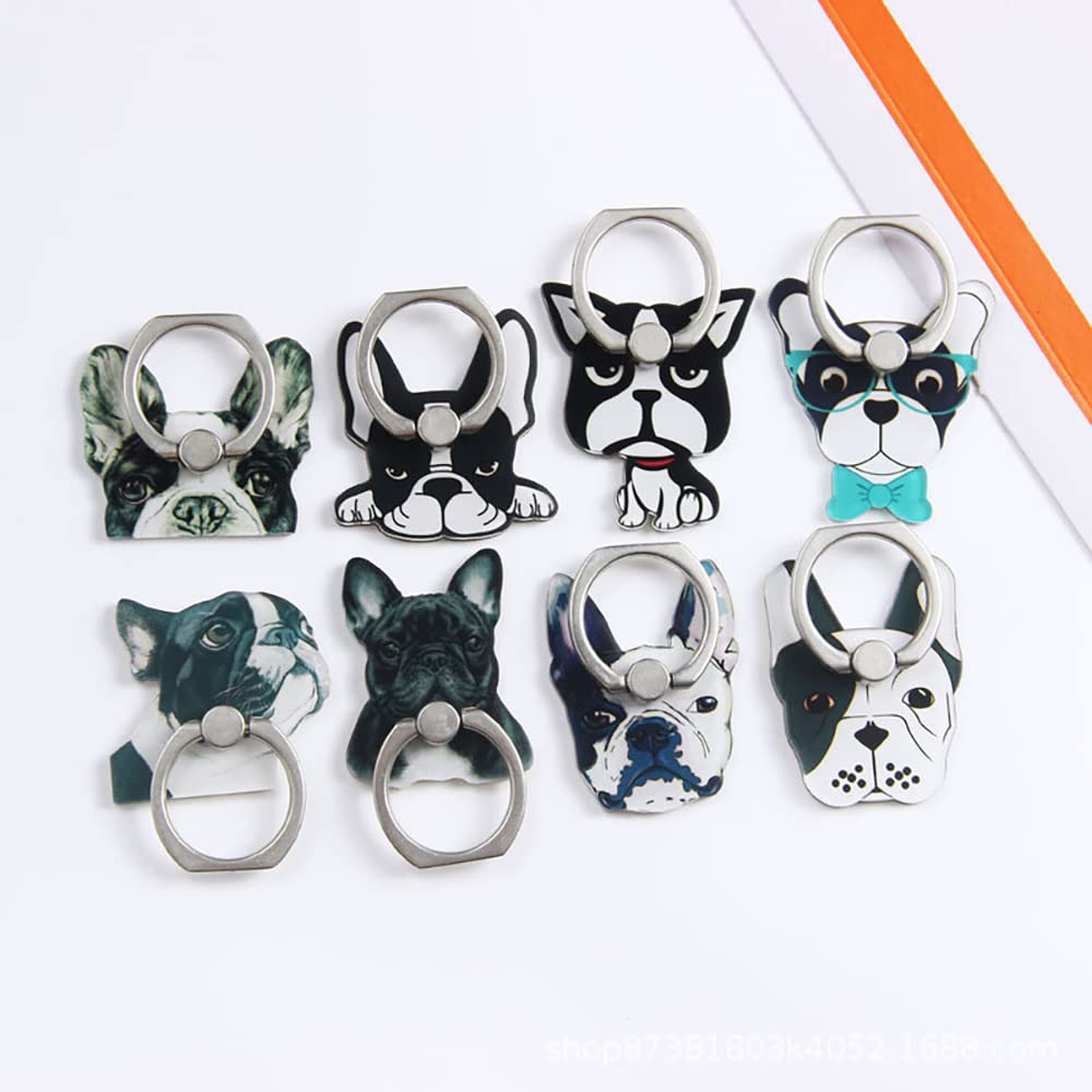 8-Piece Cute Dog Phone Ring Holder - 360° Rotating & 180° Swivel Adjustable Alloy Stand for iPhone & Android - Perfect for Hands-Free Viewing, Gaming & Selfies