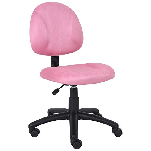 Ergonomic Pink Microfiber Office Chair - Adjustable Lumbar Support Computer Desk Chair for Home, Work & School | Perfect Posture Task Chair for Long Hours Sitting | Comfortable Workspace & Gaming Setup